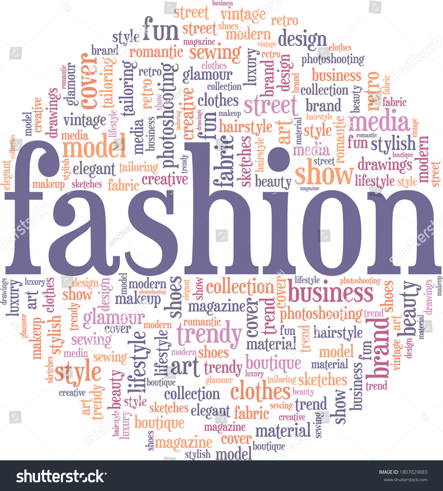 Fashion Vector Illustration Word Cloud Isolated Stock Vector (Royalty ...