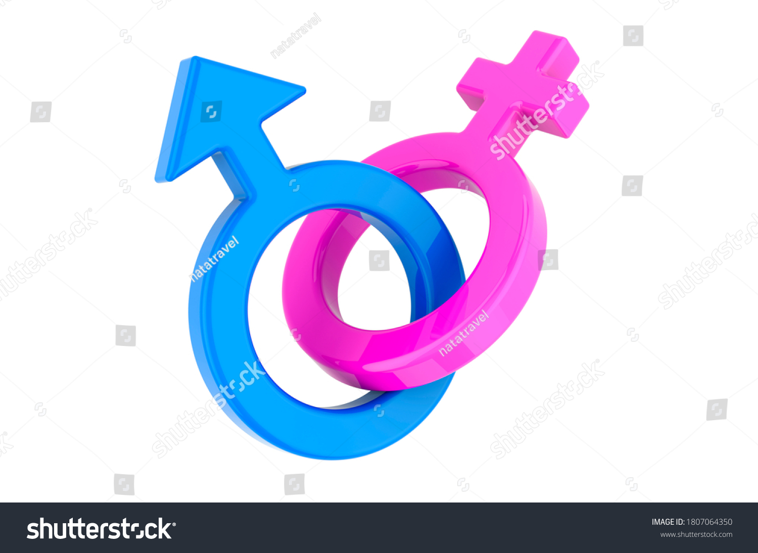Female Male Gender Symbols Crossed 3d Stock Illustration 1807064350 Shutterstock