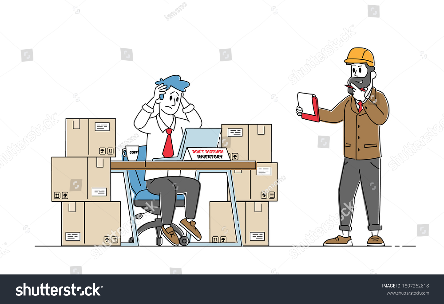 inventory-manager-characters-work-warehouse-stacks-stock-vector