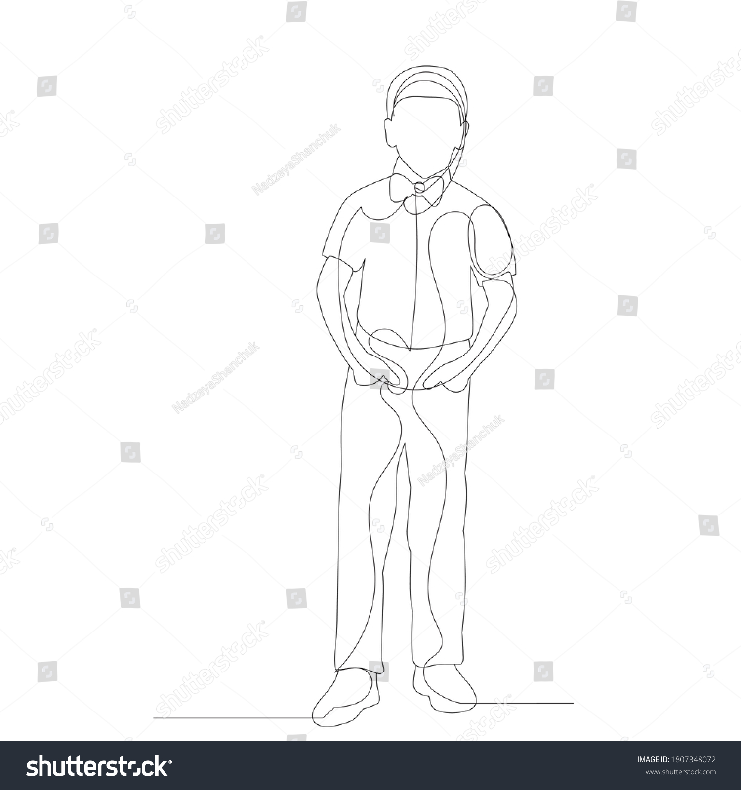 Vector Isolated One Line Drawing Child Stock Vector (Royalty Free ...