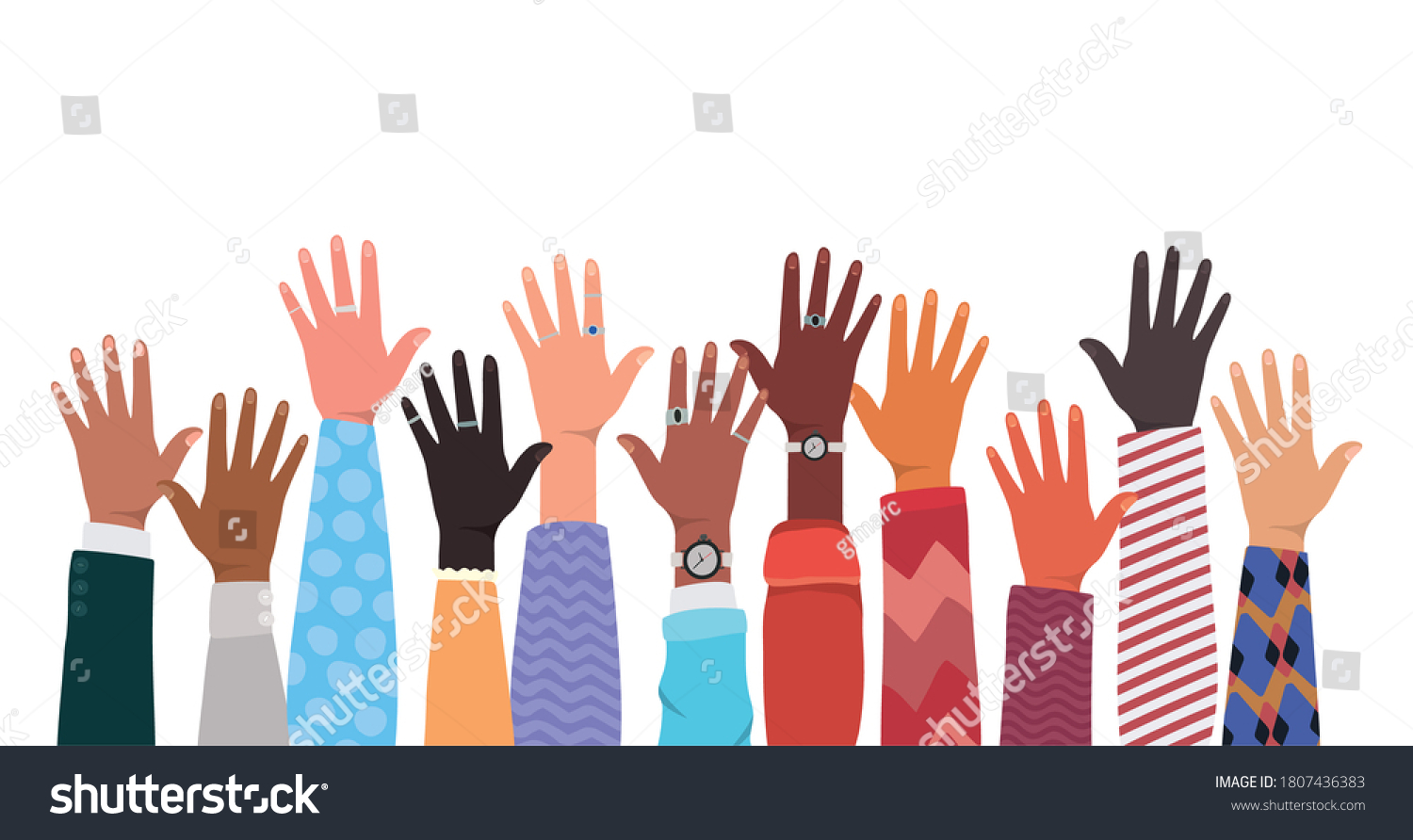 Open Hands Different Types Skins Design Stock Vector (Royalty Free ...