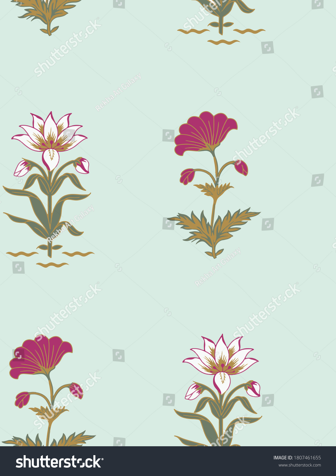 Floral Seamless Pattern Background Vector Stock Vector (Royalty Free ...