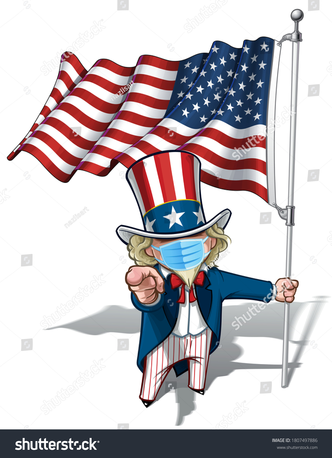 Vector Illustrations Cartoon Uncle Sam Pointing Stock Vector (Royalty ...