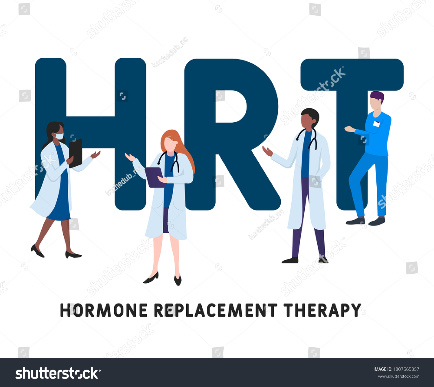 Hrt Hormone Replacement Therapy Acronym Medical Stock Vector Royalty