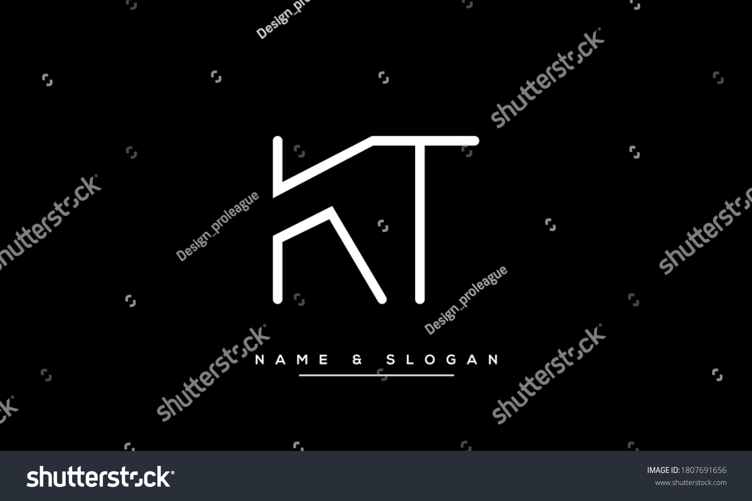 Kt Tk K T Letters Abstract Stock Vector Royalty Free 1807691656