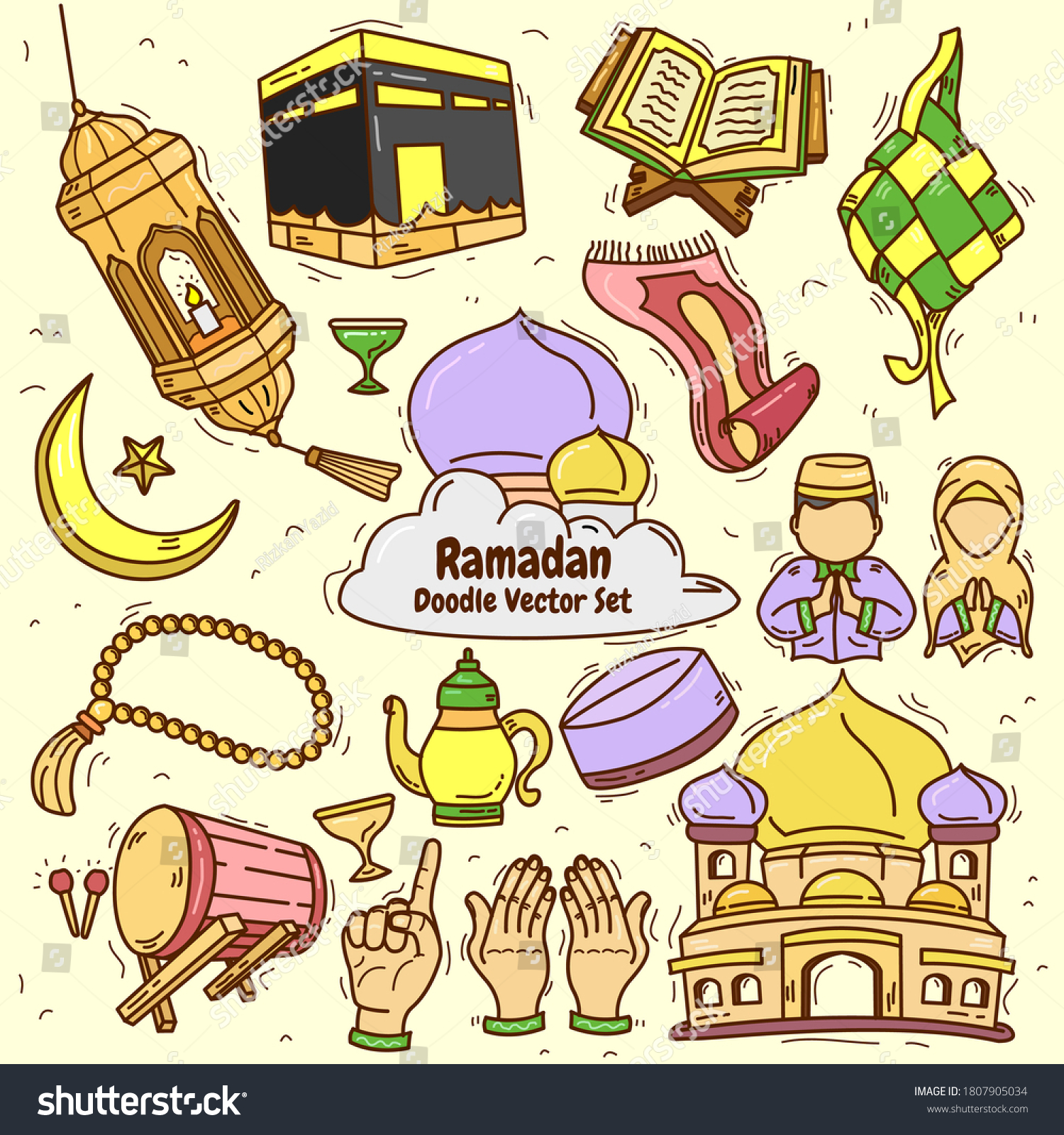 Illustration Graphic Vector Islamic Doodle: เวกเตอร์สต็อก (ปลอดค่า ...