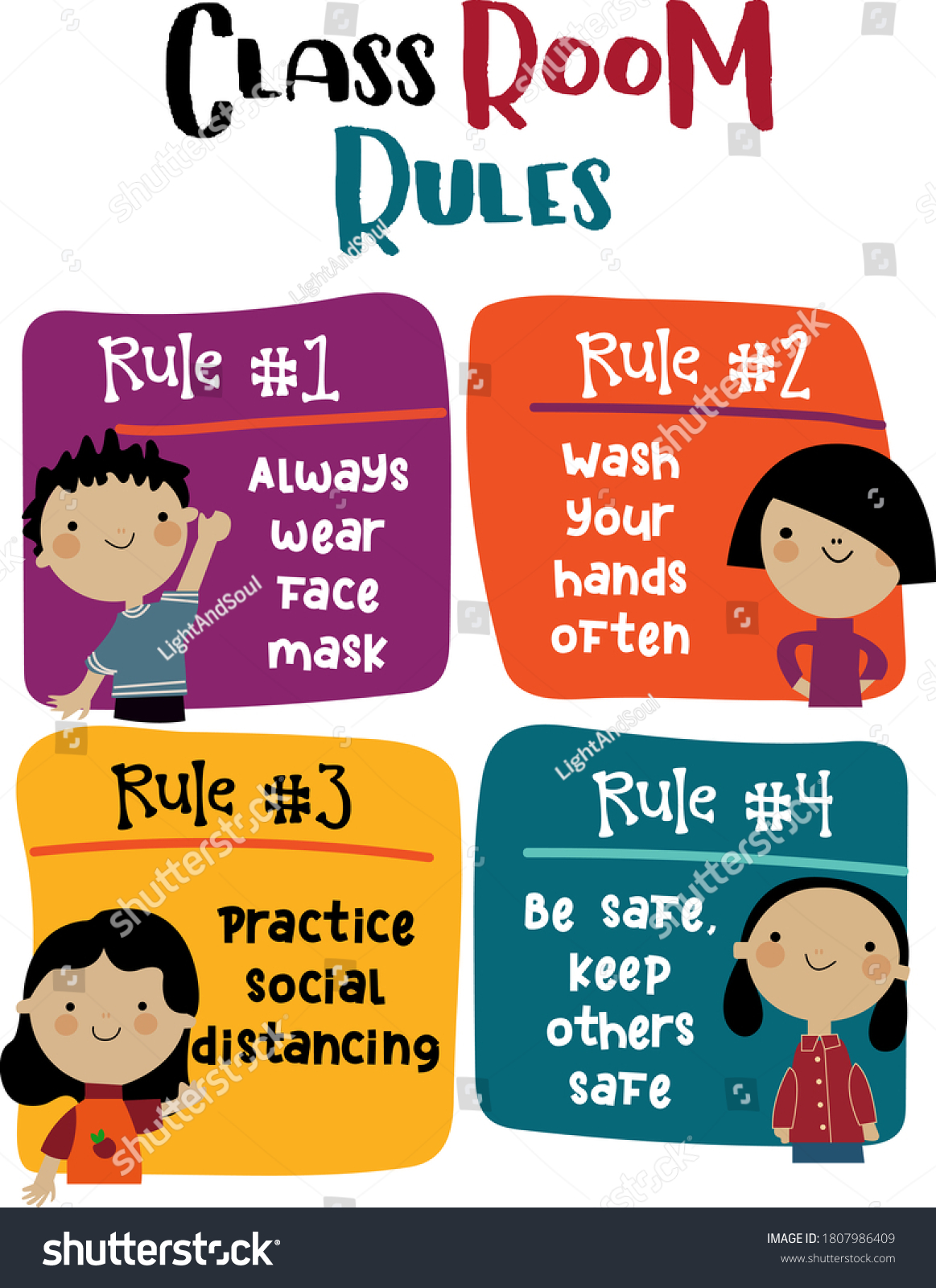 Back School Class Room Rules Rules Stock Vector Royalty Free 