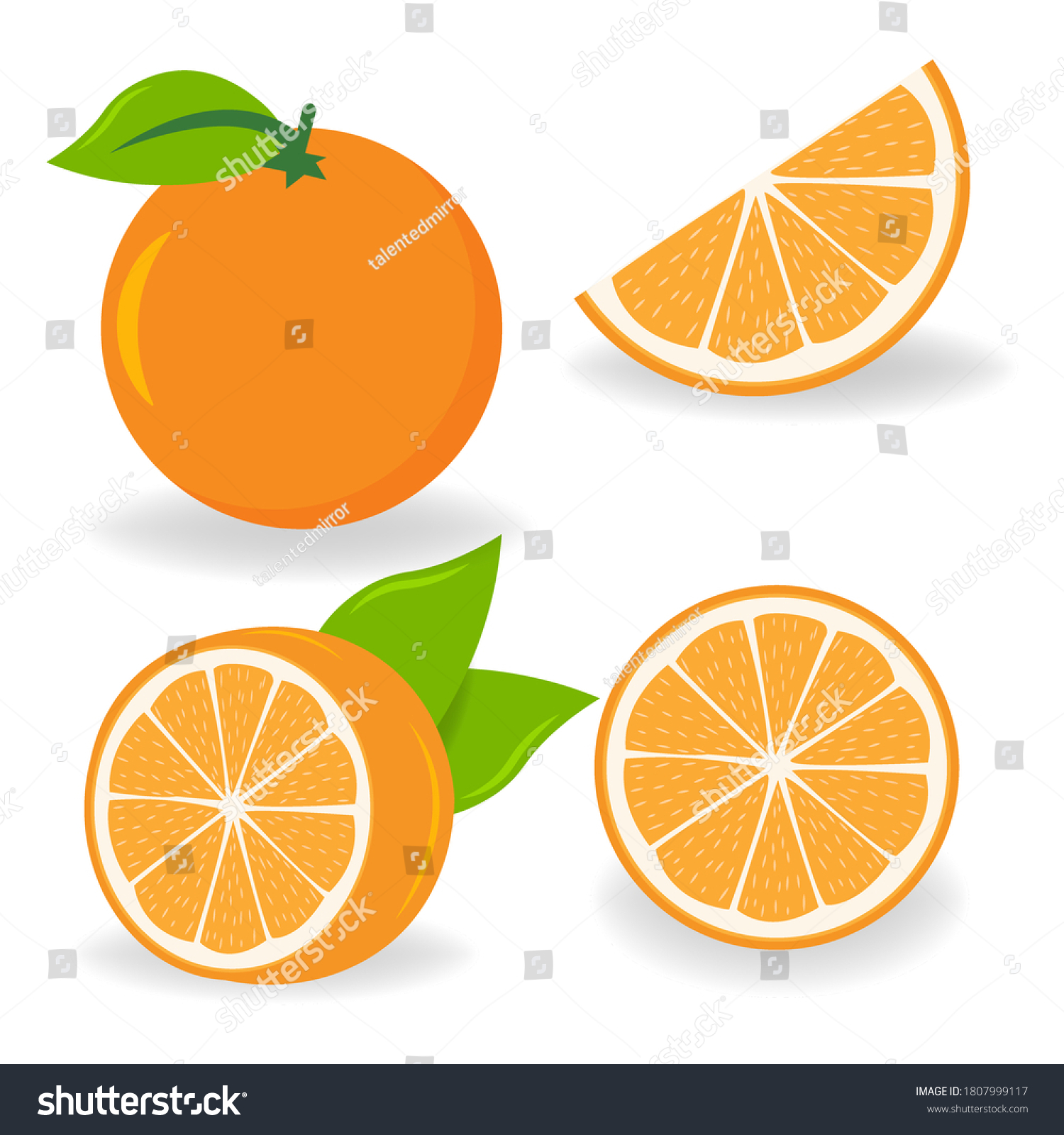 Orange Symbol Sliced Orange Slices Different Stock Vector (Royalty Free ...