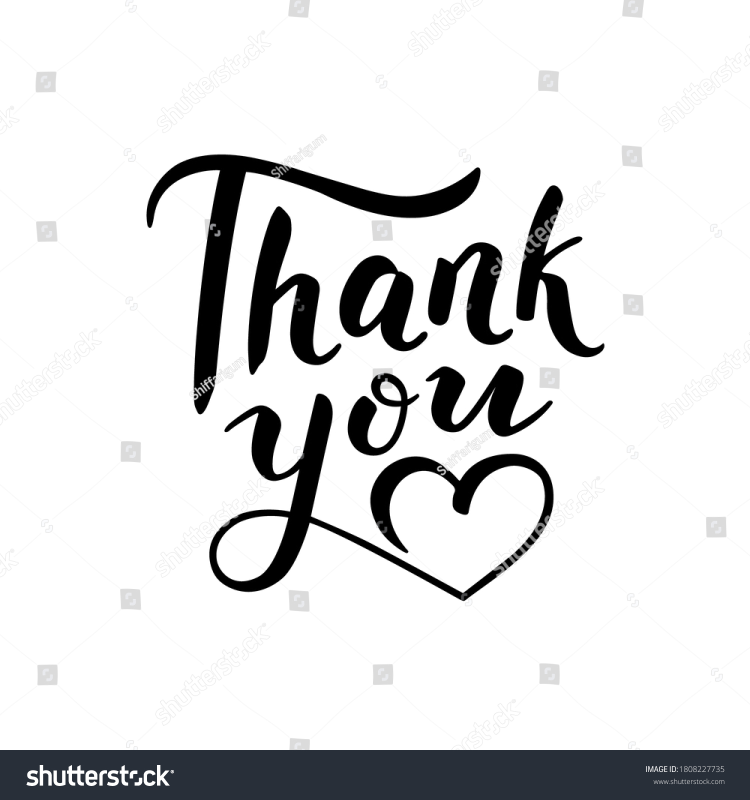 Thank You Lettering Vector Illustration On Stock Vector (royalty Free 