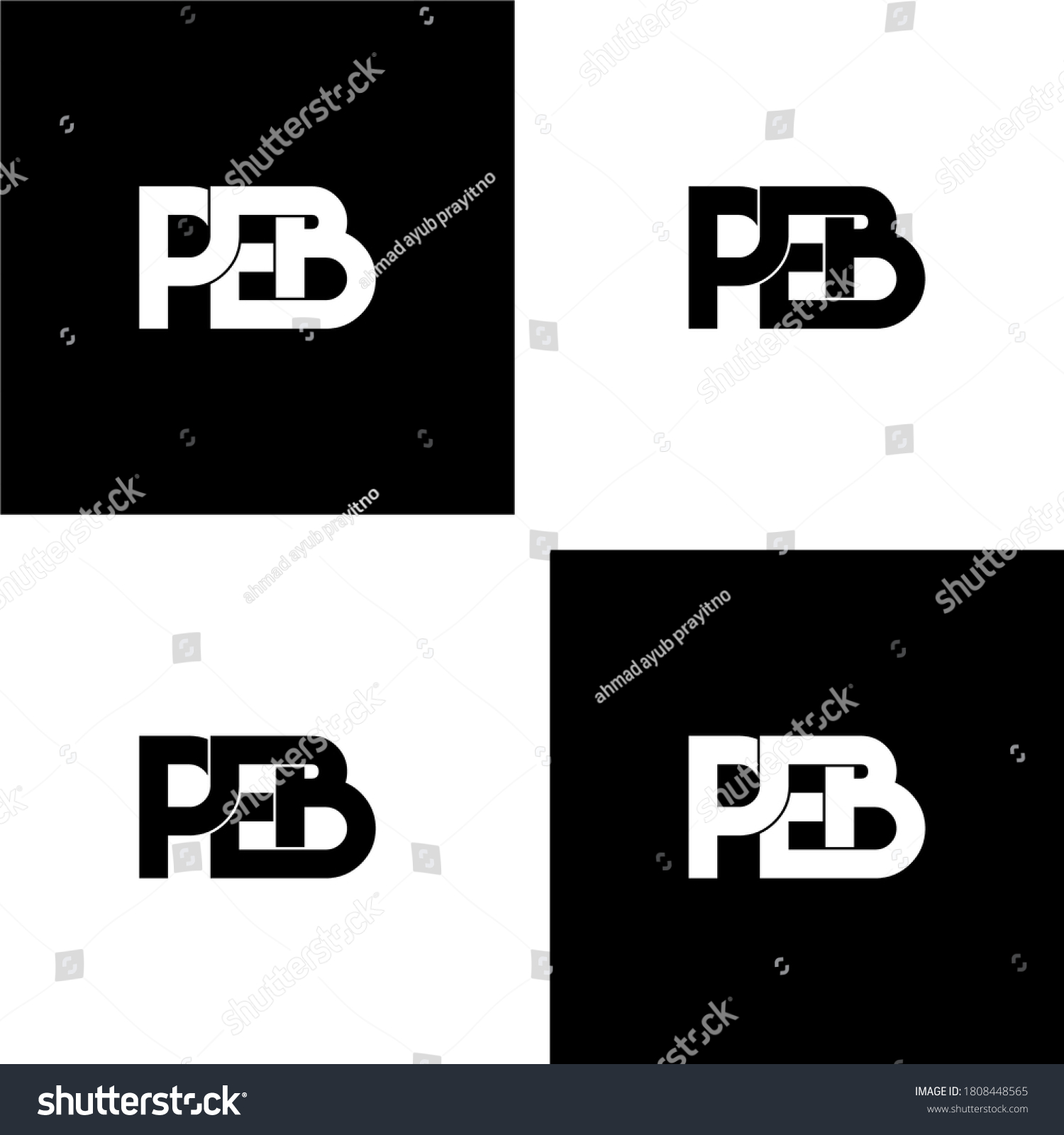 Peb Letter Original Logo Design Stock Vector Royalty Free 1808448565