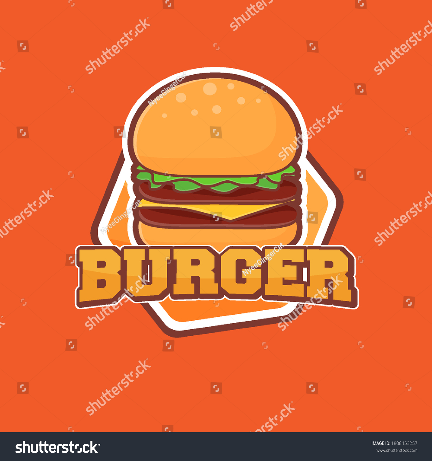 Cute Burger Logo Kawaii Mascot Stock Vector (Royalty Free) 1808453257 ...