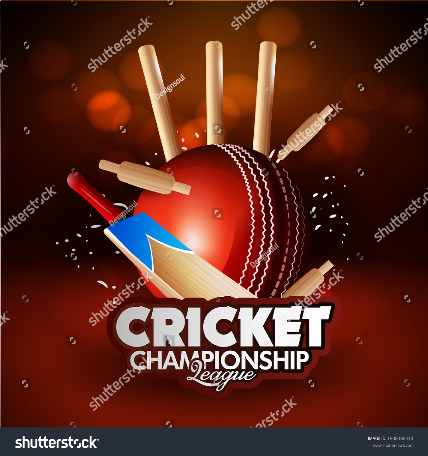 Illustration Batsman Playing Cricket Championship Cricket Stock Vector ...
