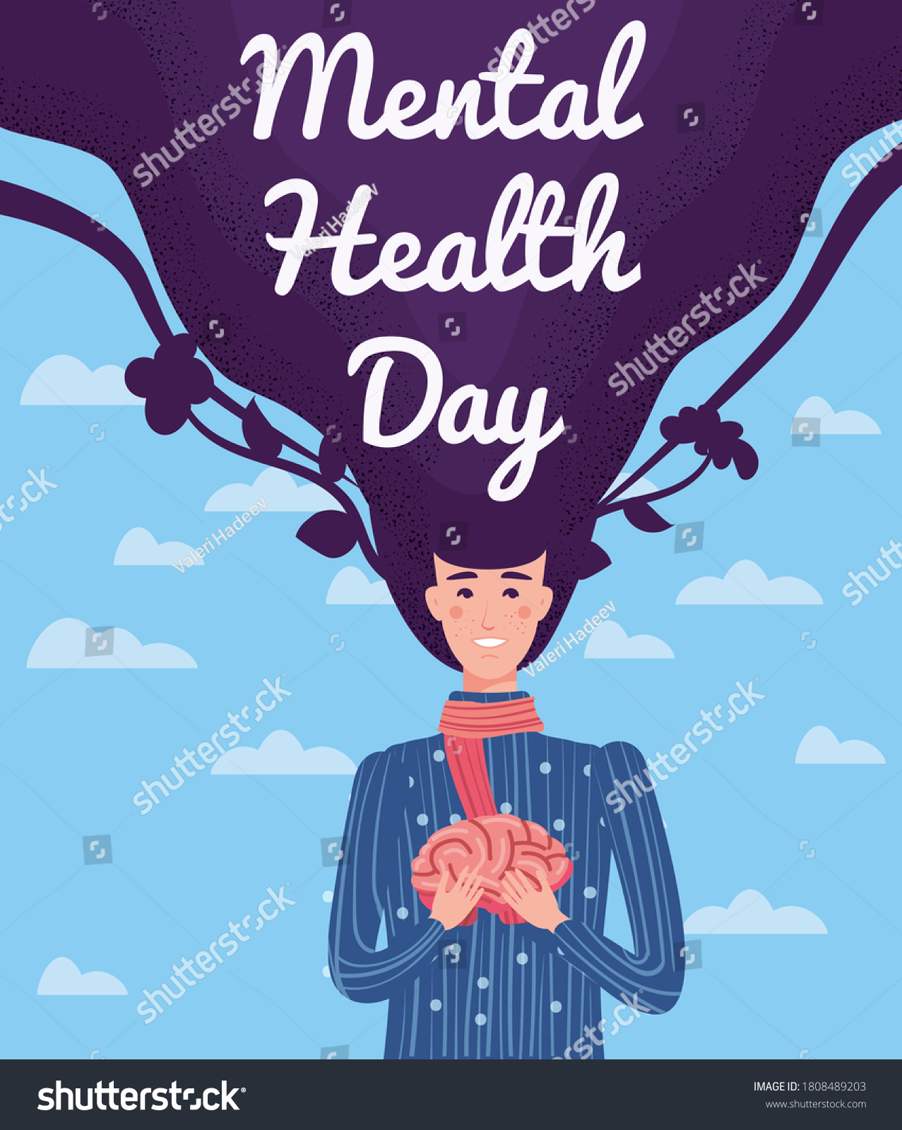 World Mental Health Day Poster Template Stock Vector (Royalty Free ...