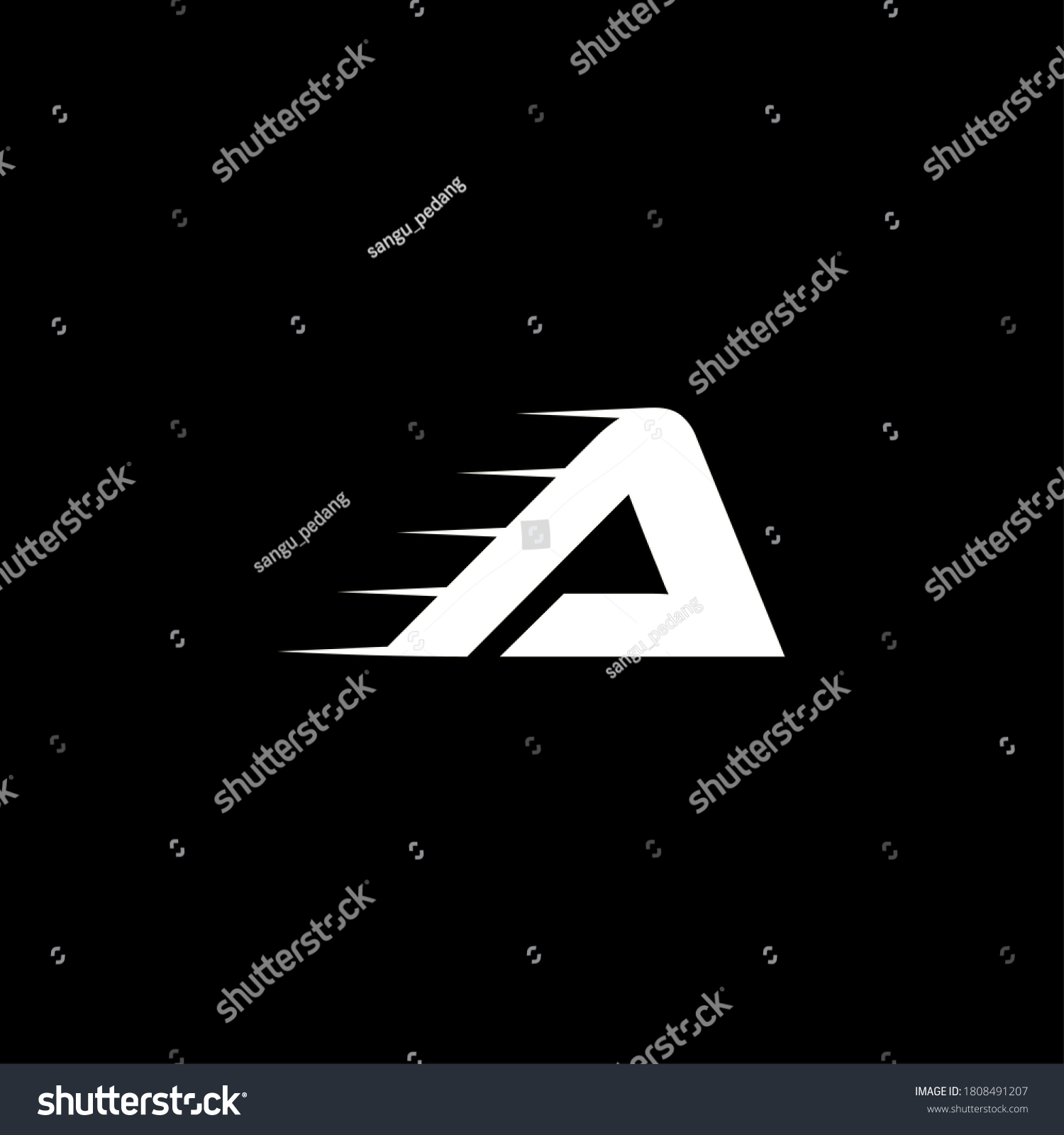 Motion Speed Line Letter Logo Design Stock Vector (Royalty Free ...