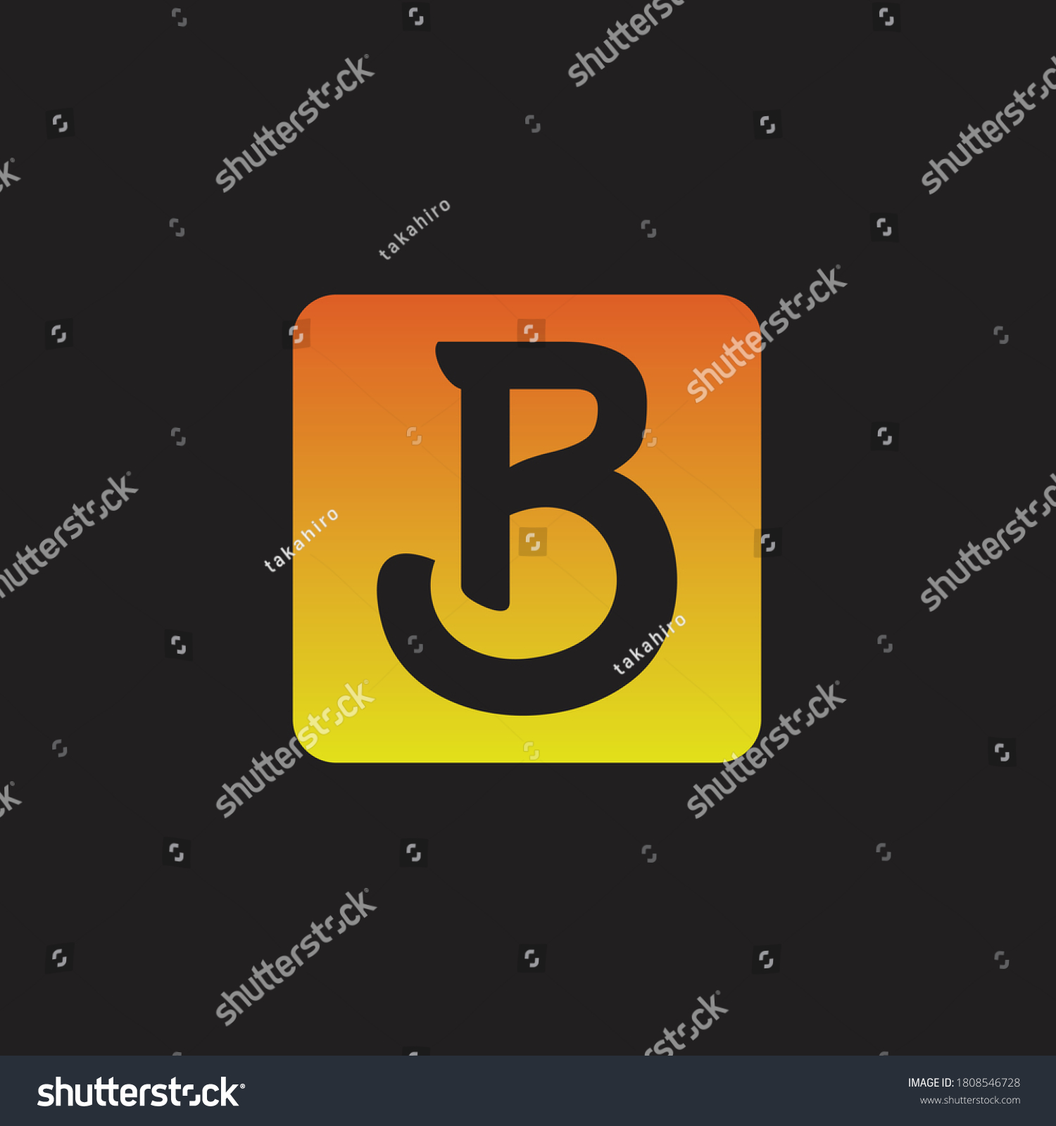 Letter B Logo Template Vector B Stock Vector (Royalty Free) 1808546728 ...