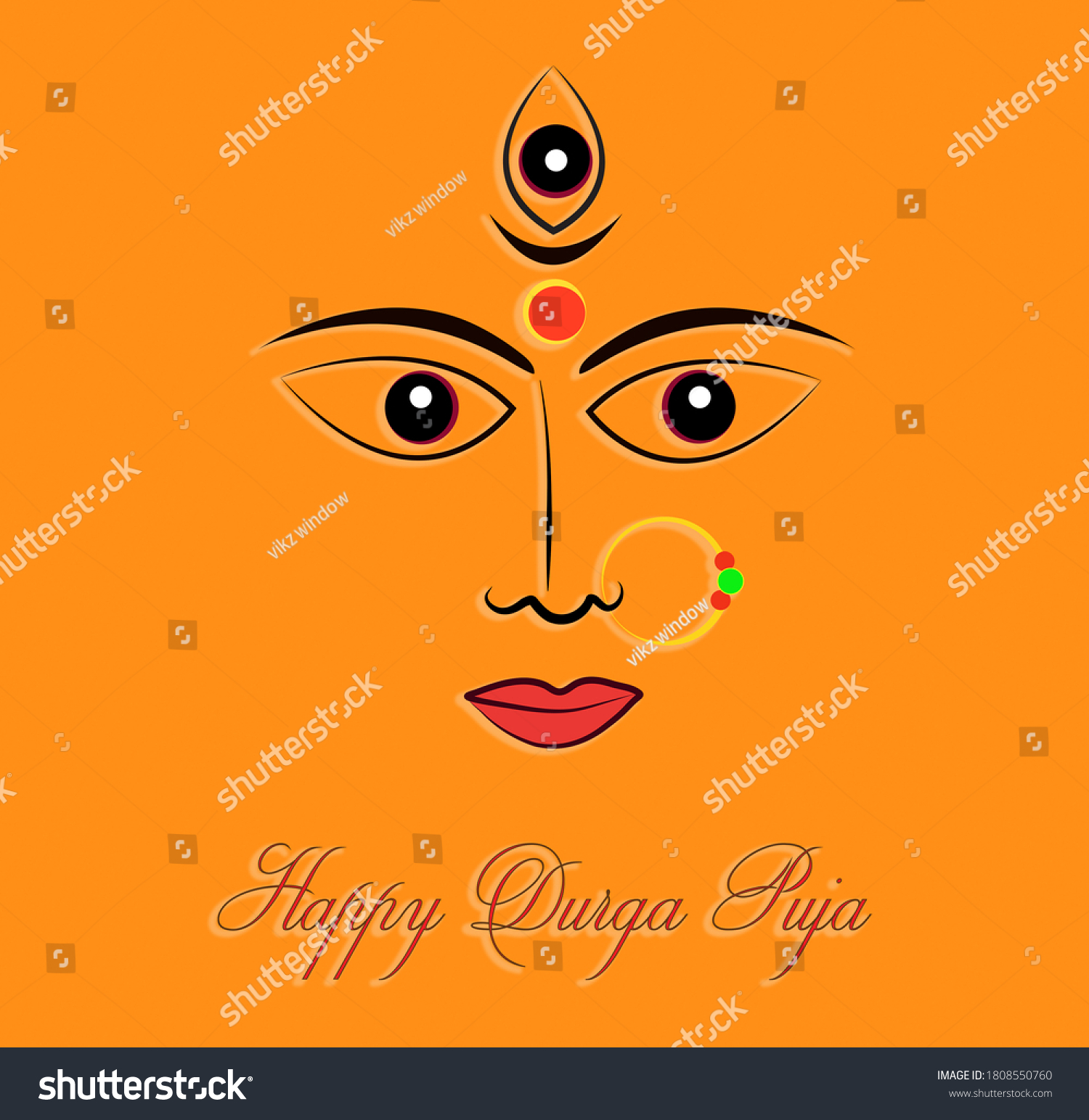 Durga Puja Festival Background Design Template Stock Illustration ...