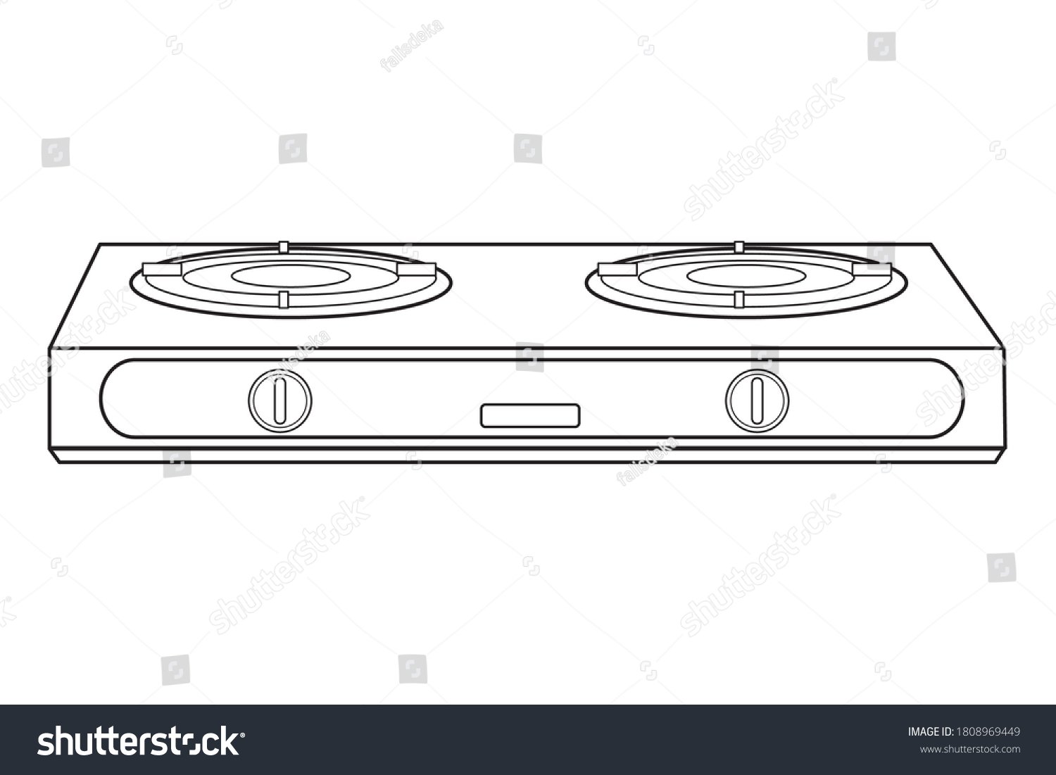 Line Gas Stove Vector Illustrationisolated On Stock Vector (Royalty ...