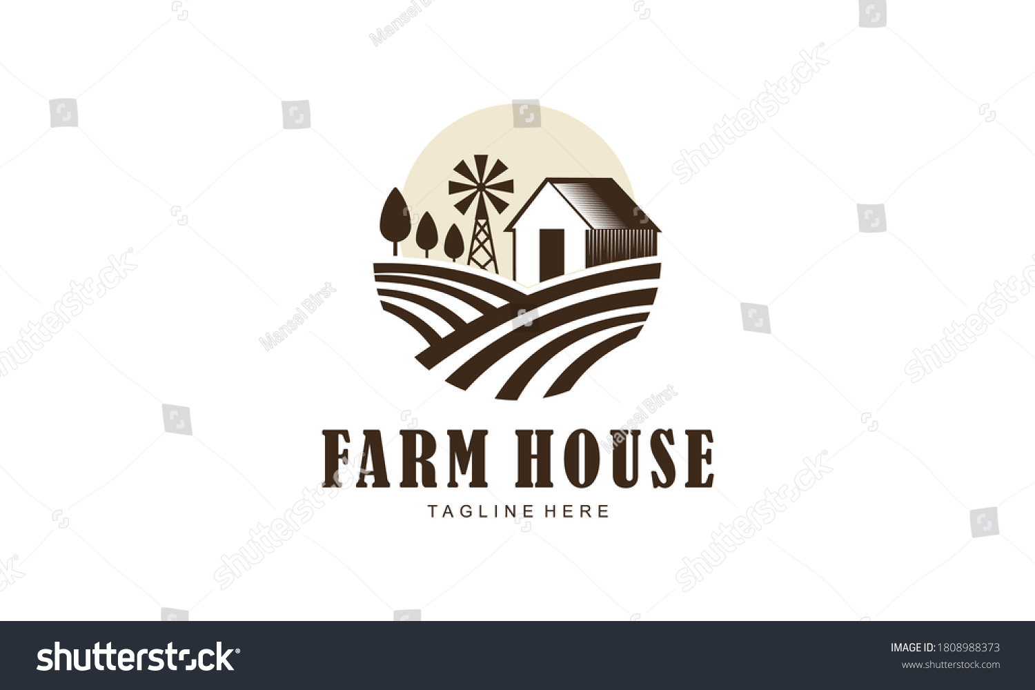 Agriculture Farming Logo Farm House Vector Stock Vector (Royalty Free ...