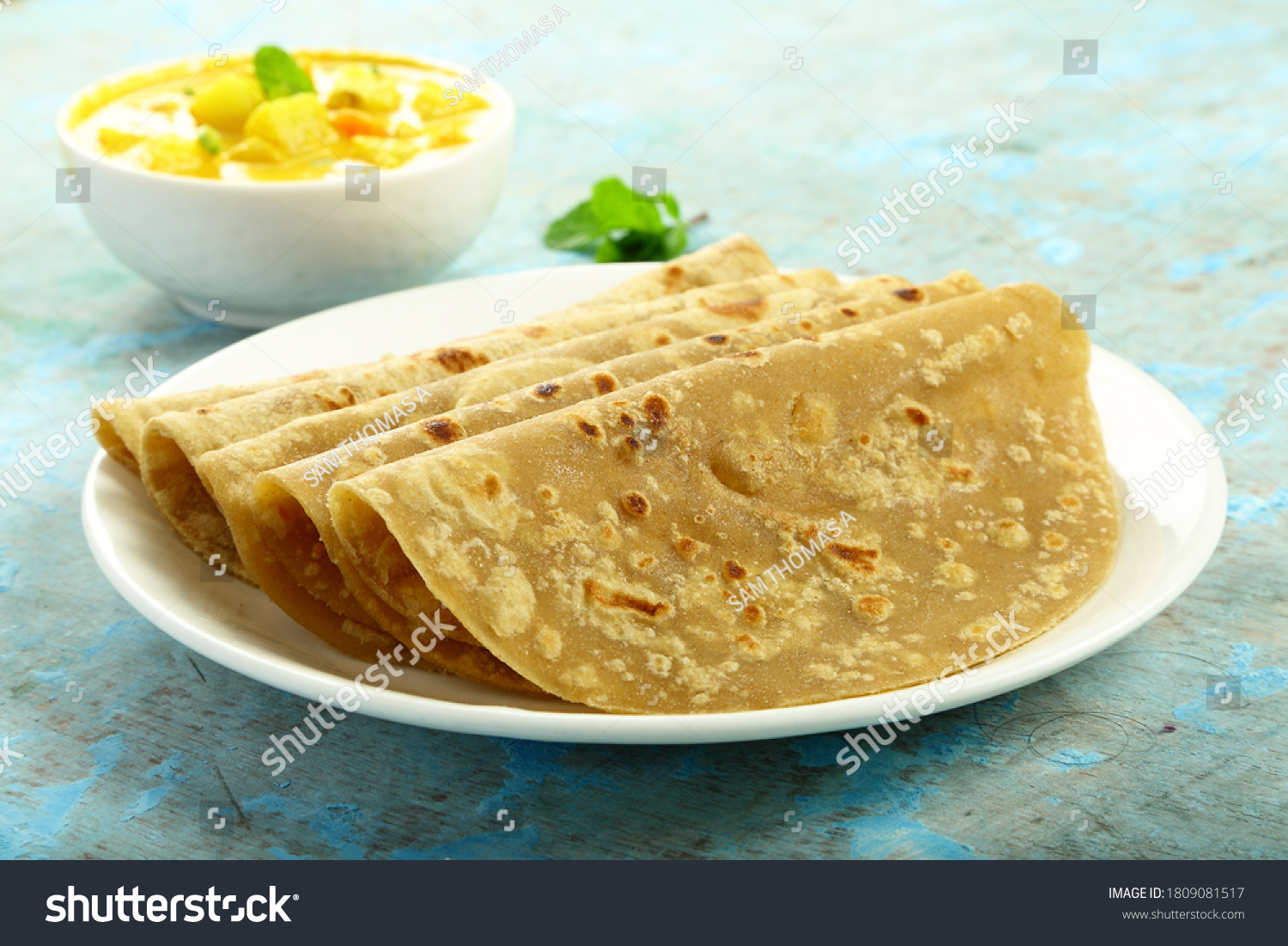 Indian Traditional Vegetarian Street Foods Homemade Stock Photo