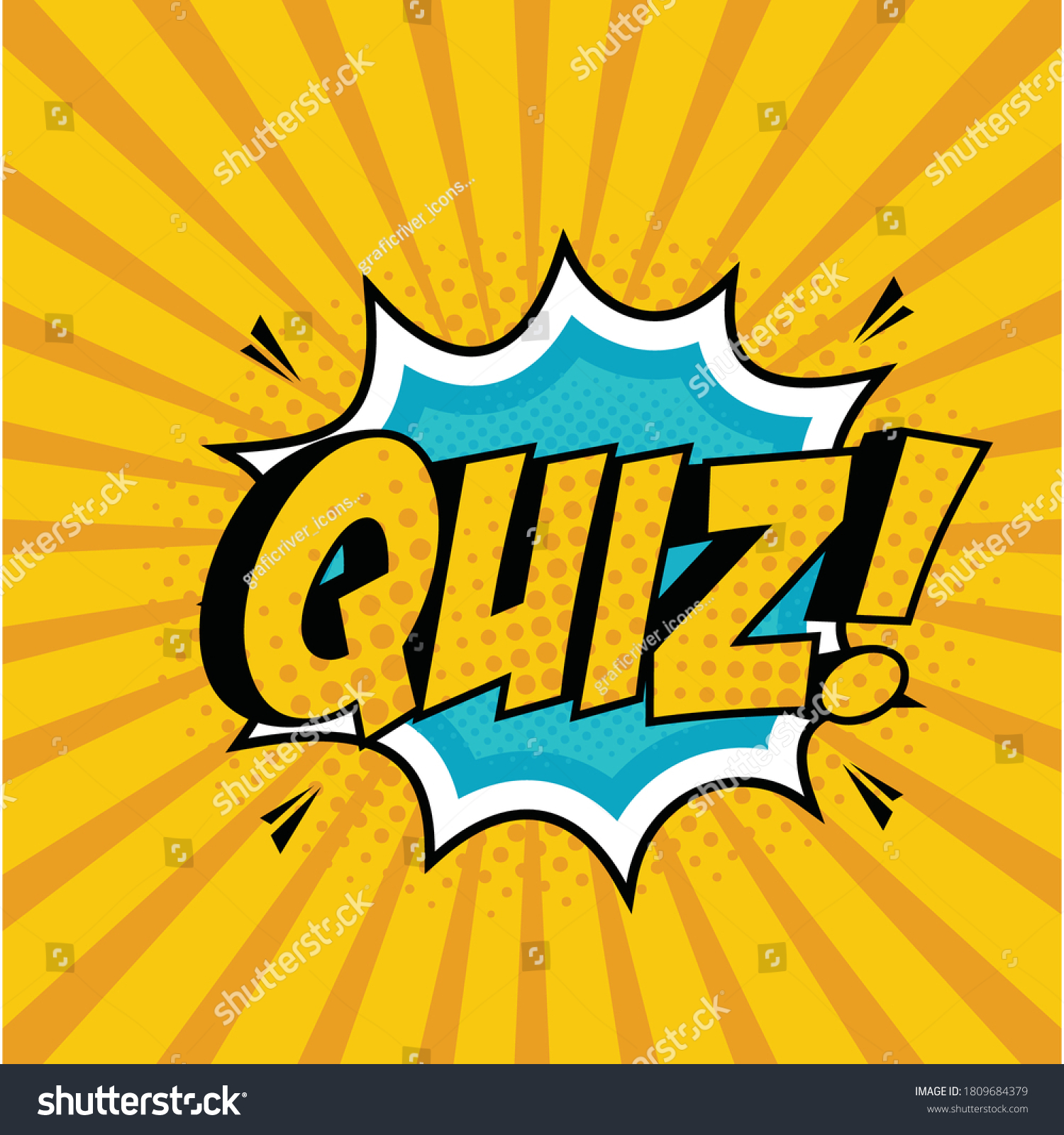 Quiz Comic Pop Art Style Quiz Stock Vector (Royalty Free) 1809684379 ...