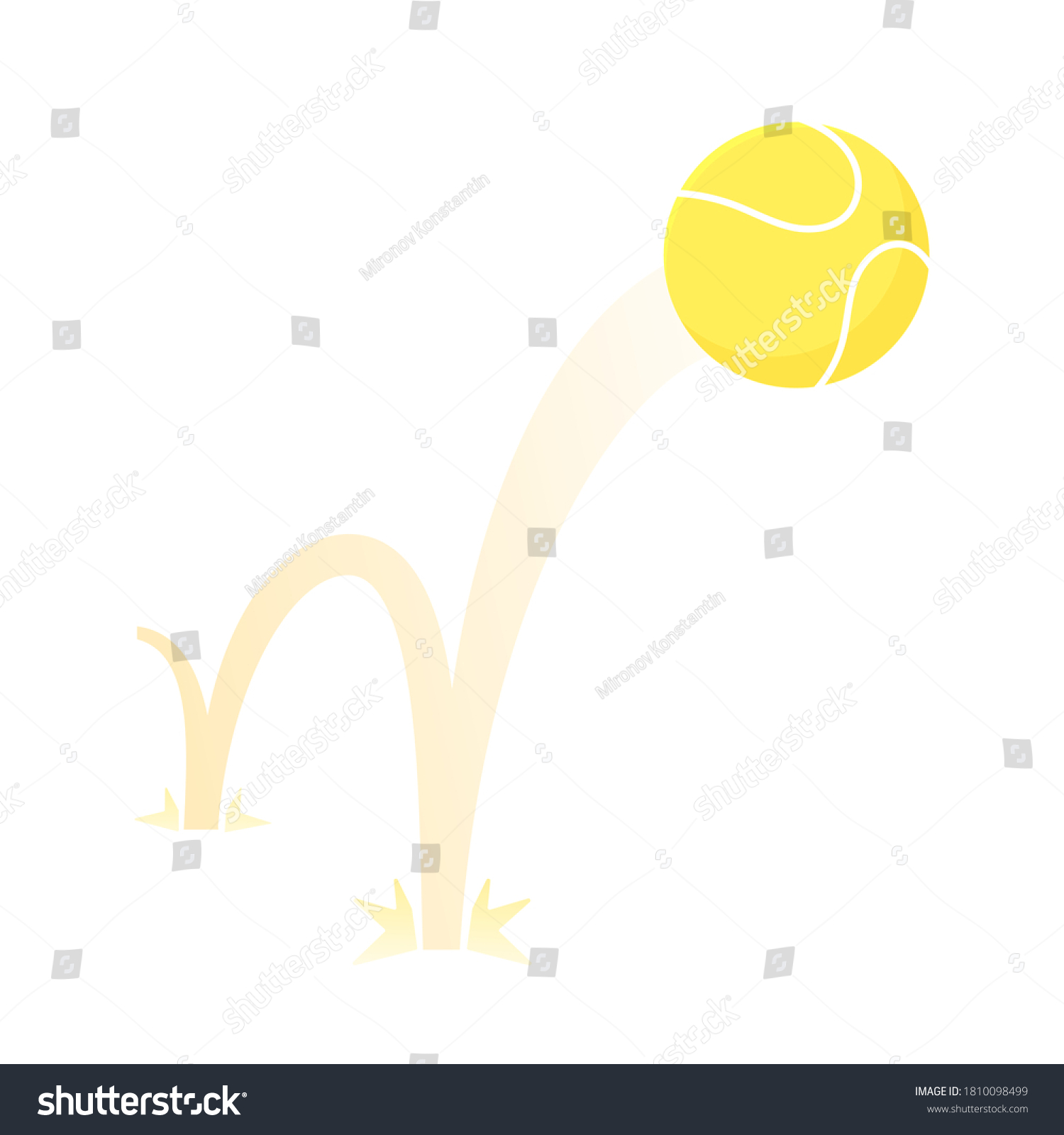 Bouncing Big Tennis Game Ball Flat Stock Vector Royalty Free Shutterstock