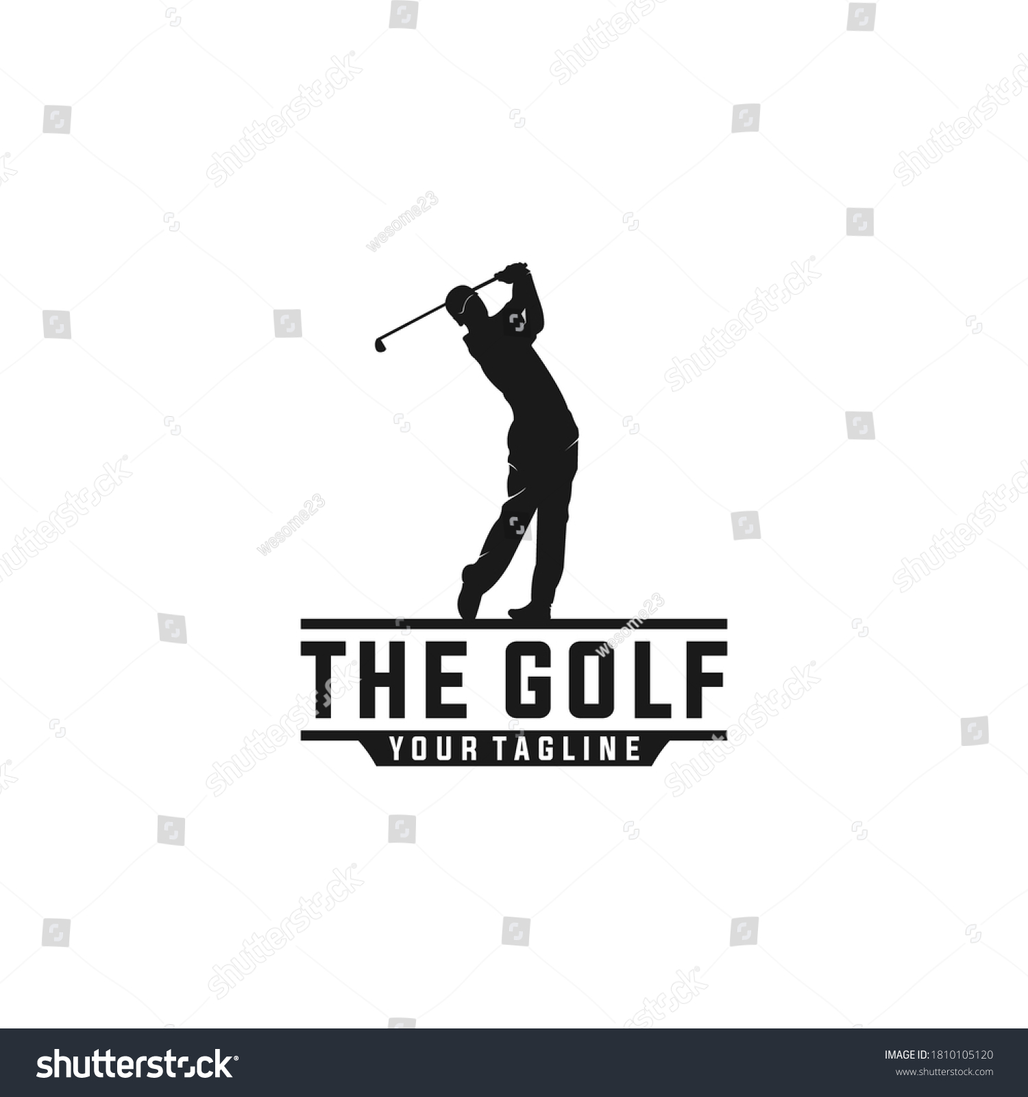 Logo Golf Illustration Golfer Hitting Golf Stock Vector (Royalty Free ...