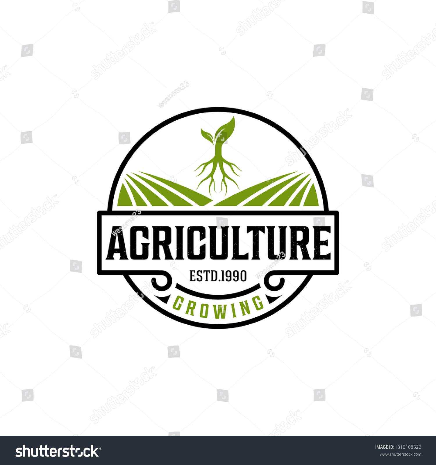 Agriculture Logo On White Background Stock Vector (Royalty Free ...