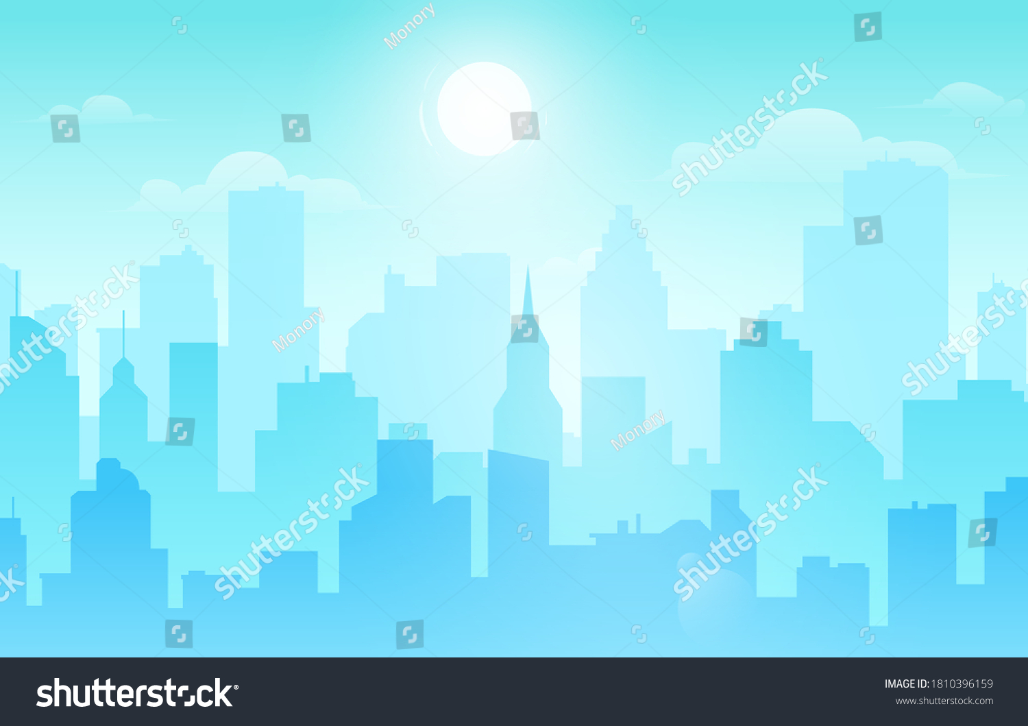 Daytime Cityscape Daytime Skyline Cityscape Vector Stock Vector ...