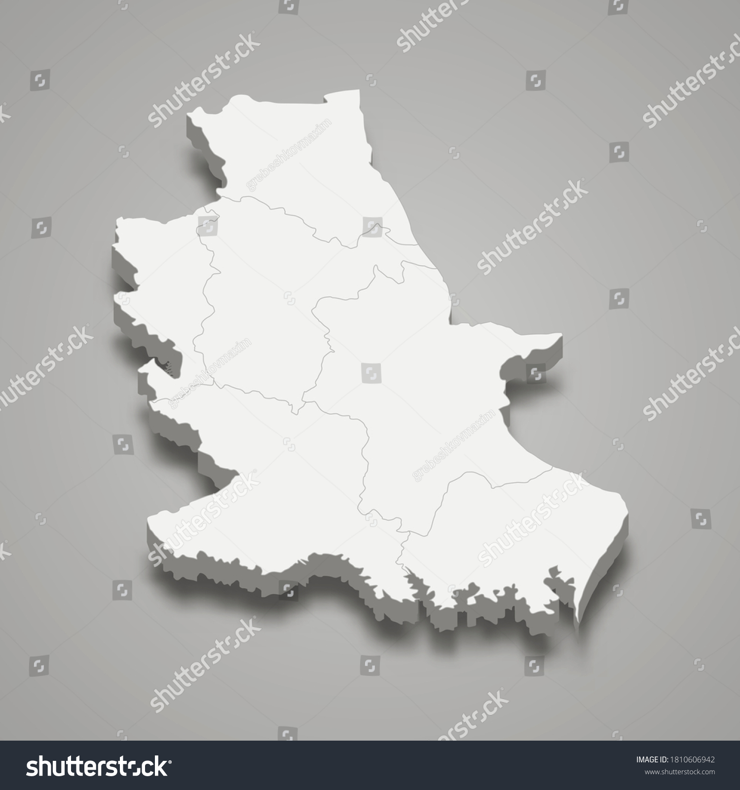 3d Map Nong Bua Lamphu Province Stock Vector (Royalty Free) 1810606942 ...