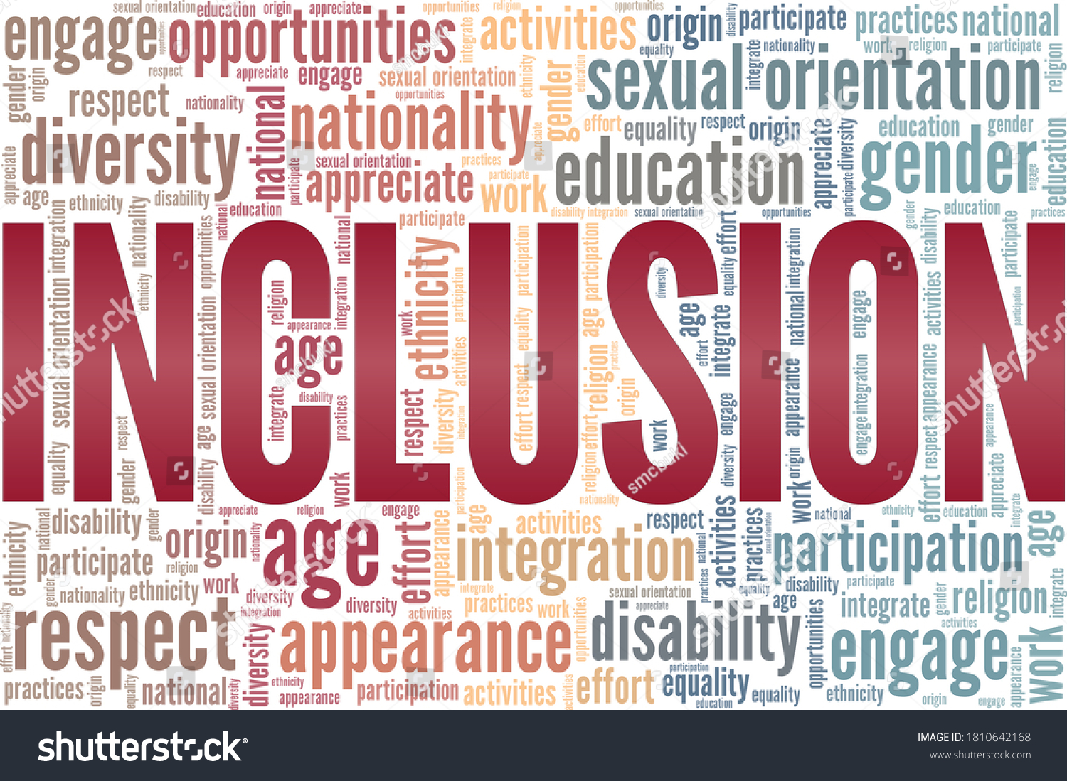 Inclusion Vector Illustration Word Cloud Isolated Stock Vector (Royalty ...