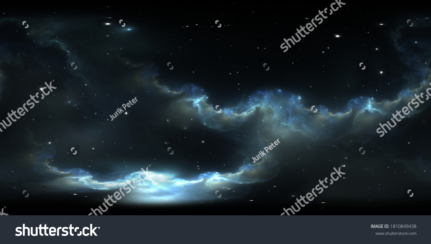 360 Degree Space Nebula Panorama Equirectangular Stock Illustration ...