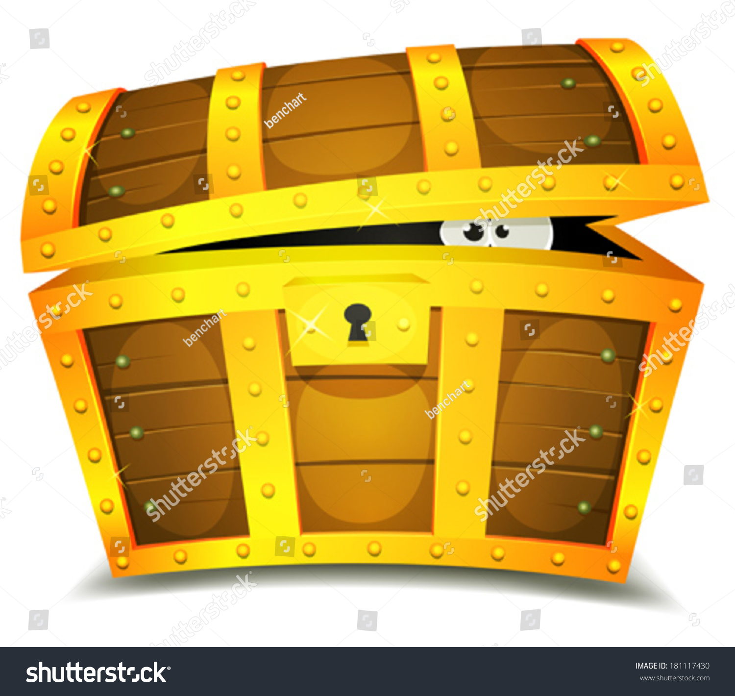 Treasure Chest Creature Hiding Inside Illustration Stock Vector 