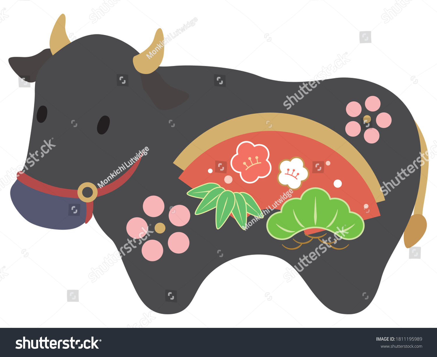 Cow Zodiac Ornament Vector Illustration Stock Vector (Royalty Free ...