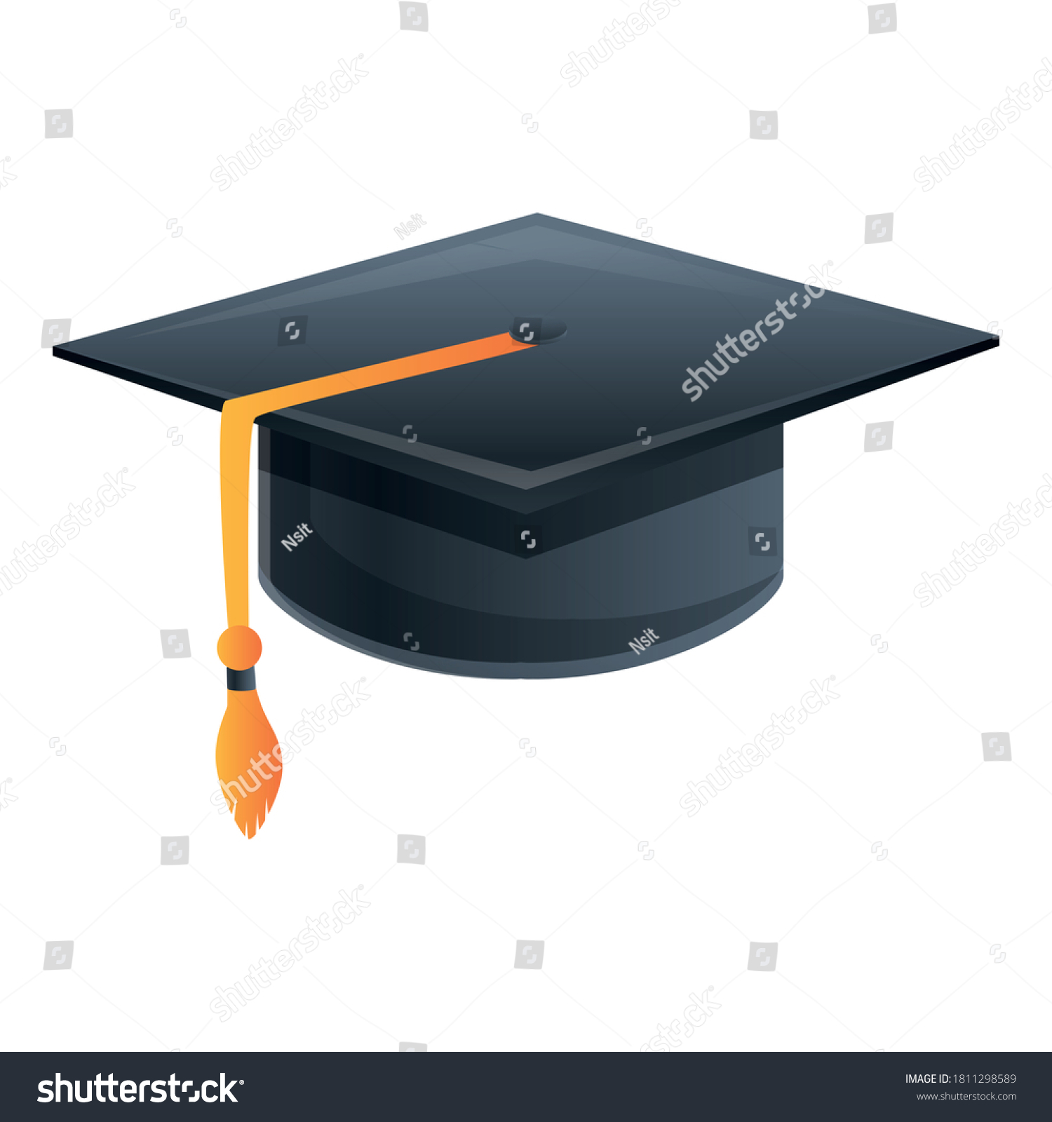 Student Graduation Hat Icon Cartoon Student Stock Vector (Royalty Free ...