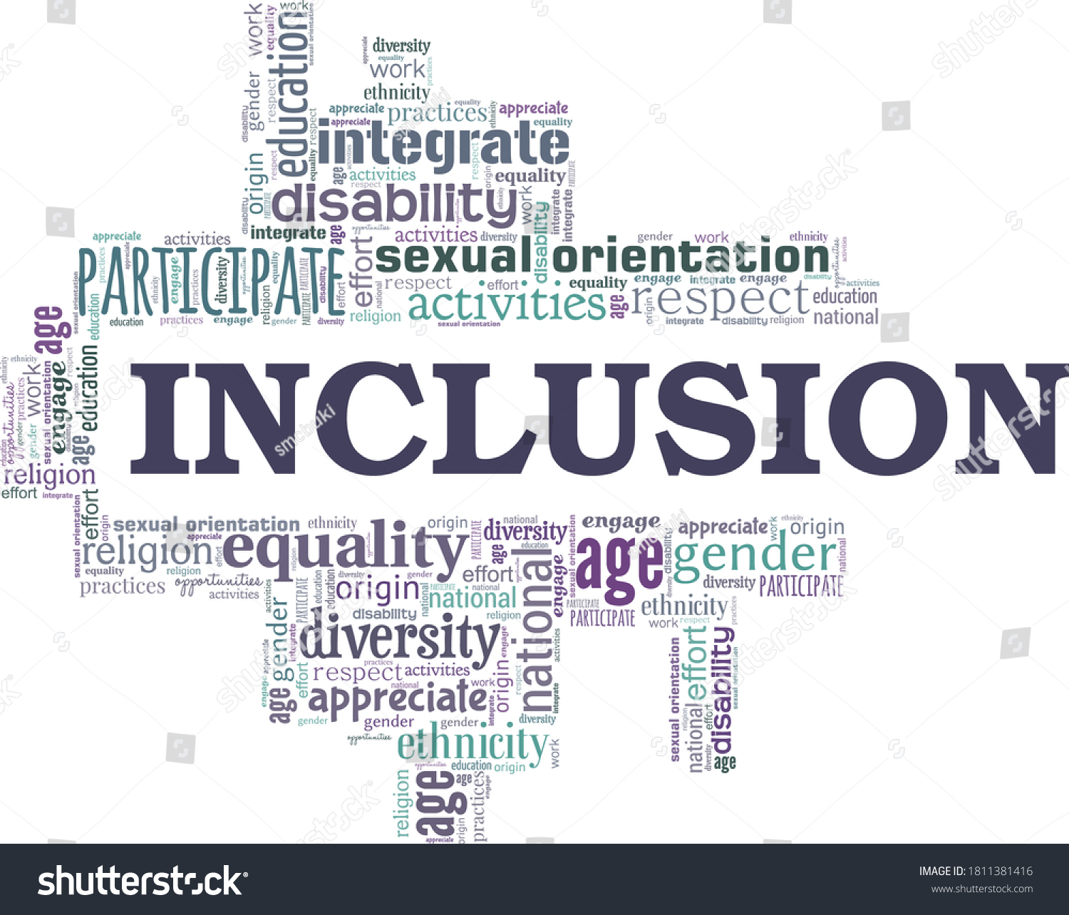 Inclusion Vector Illustration Word Cloud Isolated Stock Vector (royalty 