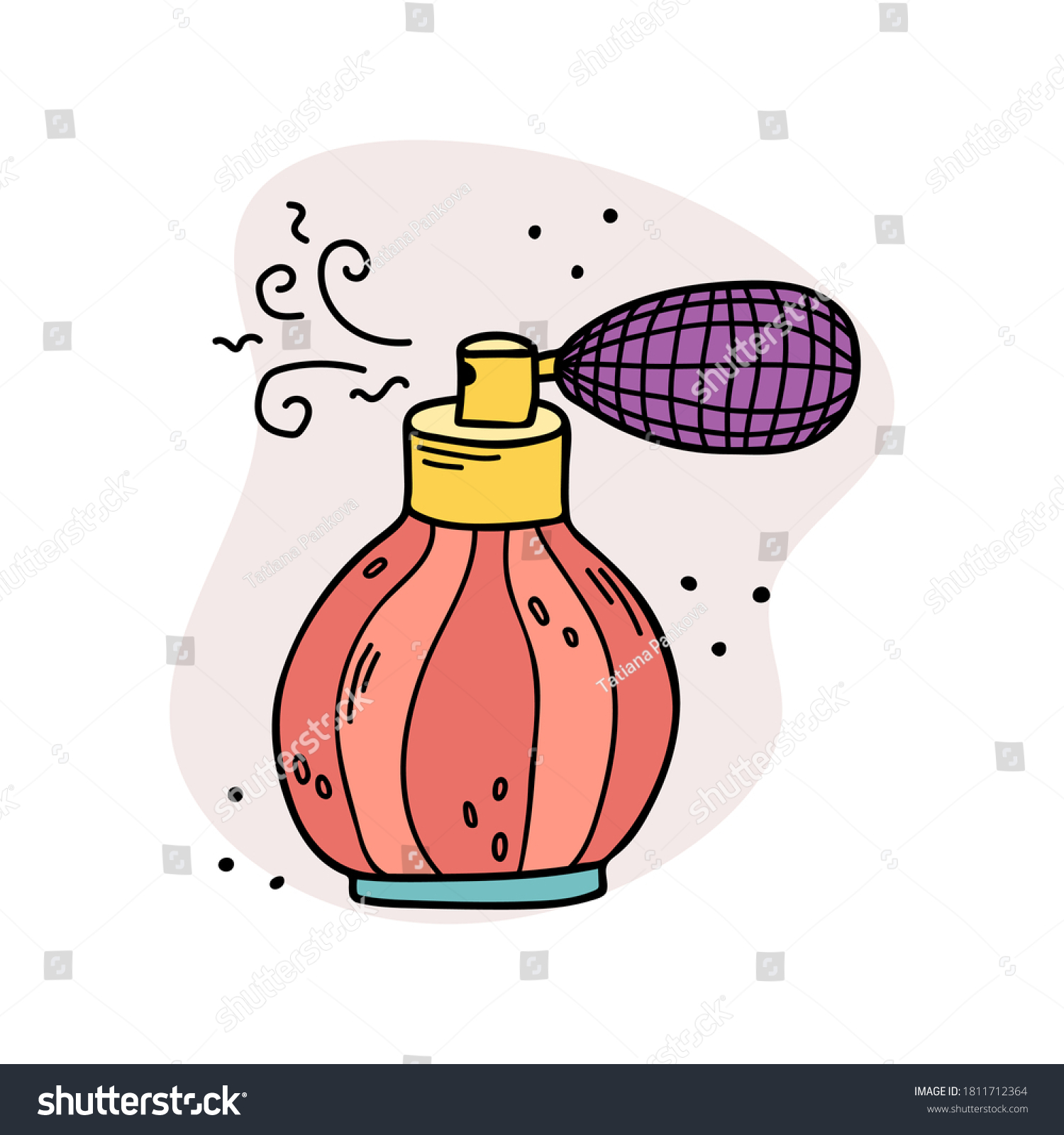 Vector Illustration Bottle Perfume Preparation Perfumes Stock Vector ...