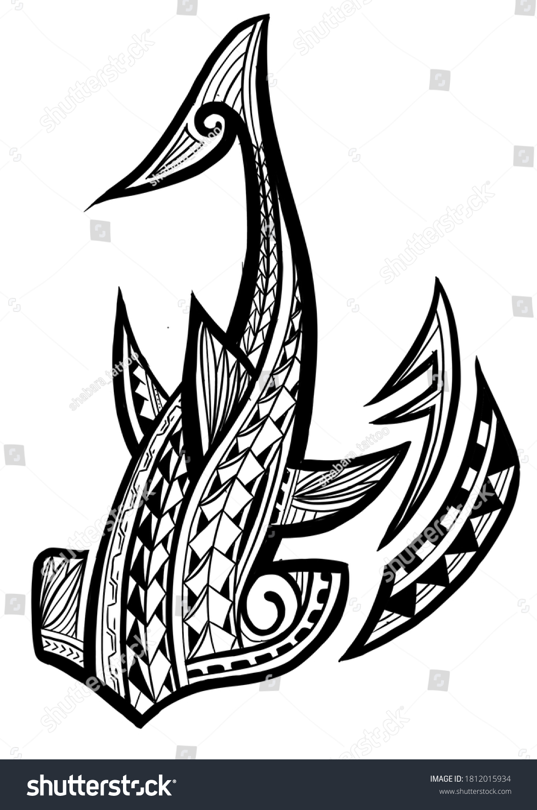 Shark Tattoo Design Maori Style Ready Stock Illustration 1812015934 ...