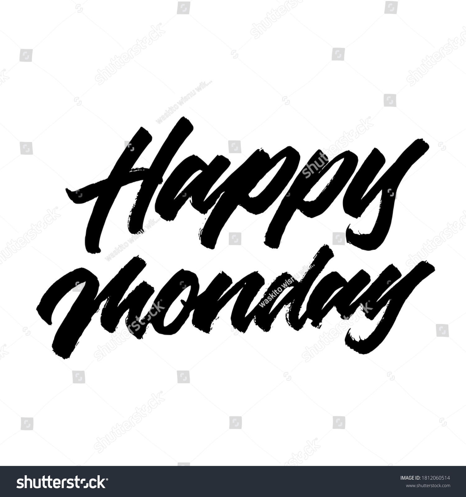 Happy Monday Lettering Brush Calligraphy Hand Stock Vector (Royalty ...