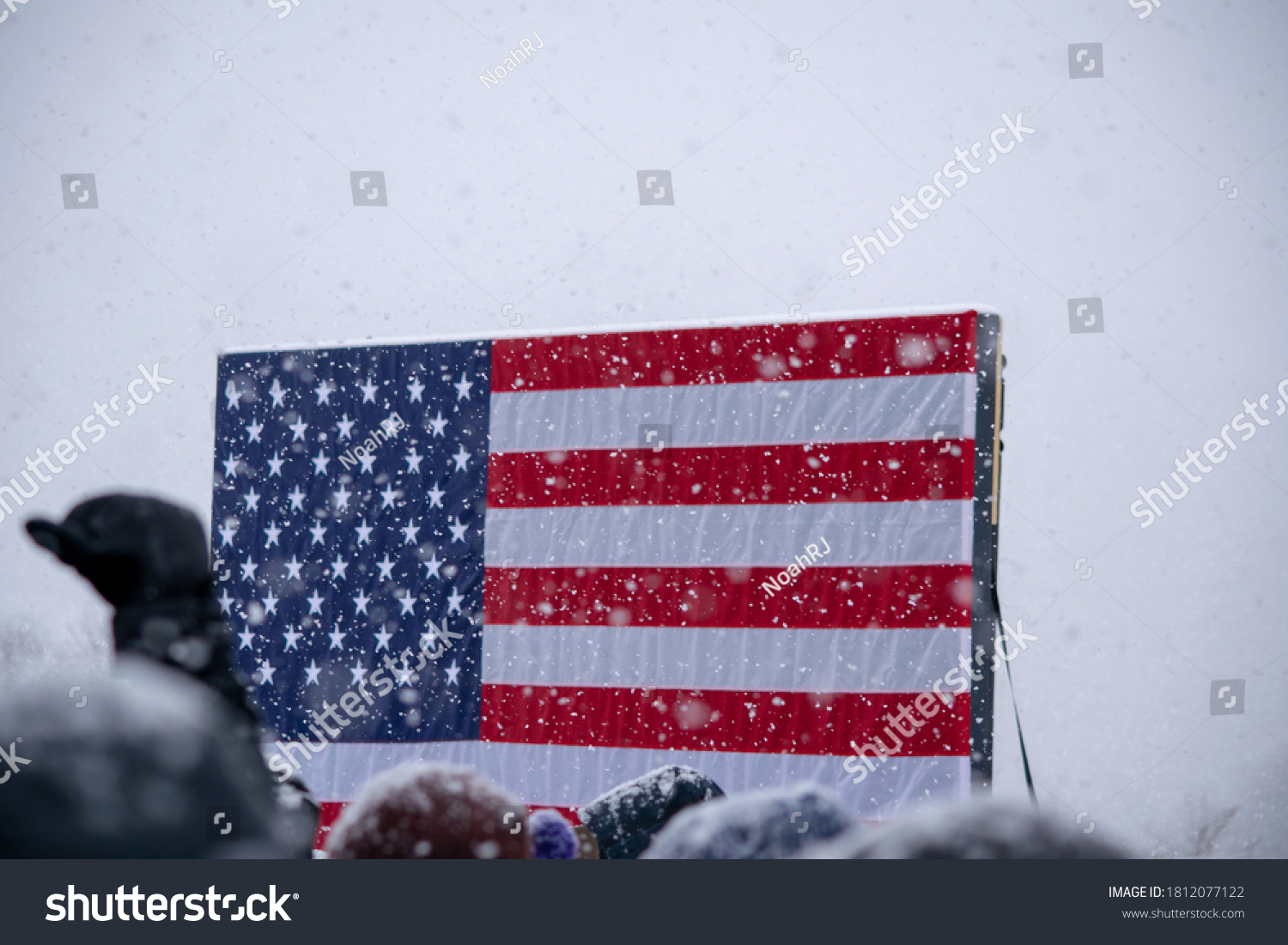 American Flag Winter Scenic Backdrop Stock Photo 1812077122 | Shutterstock