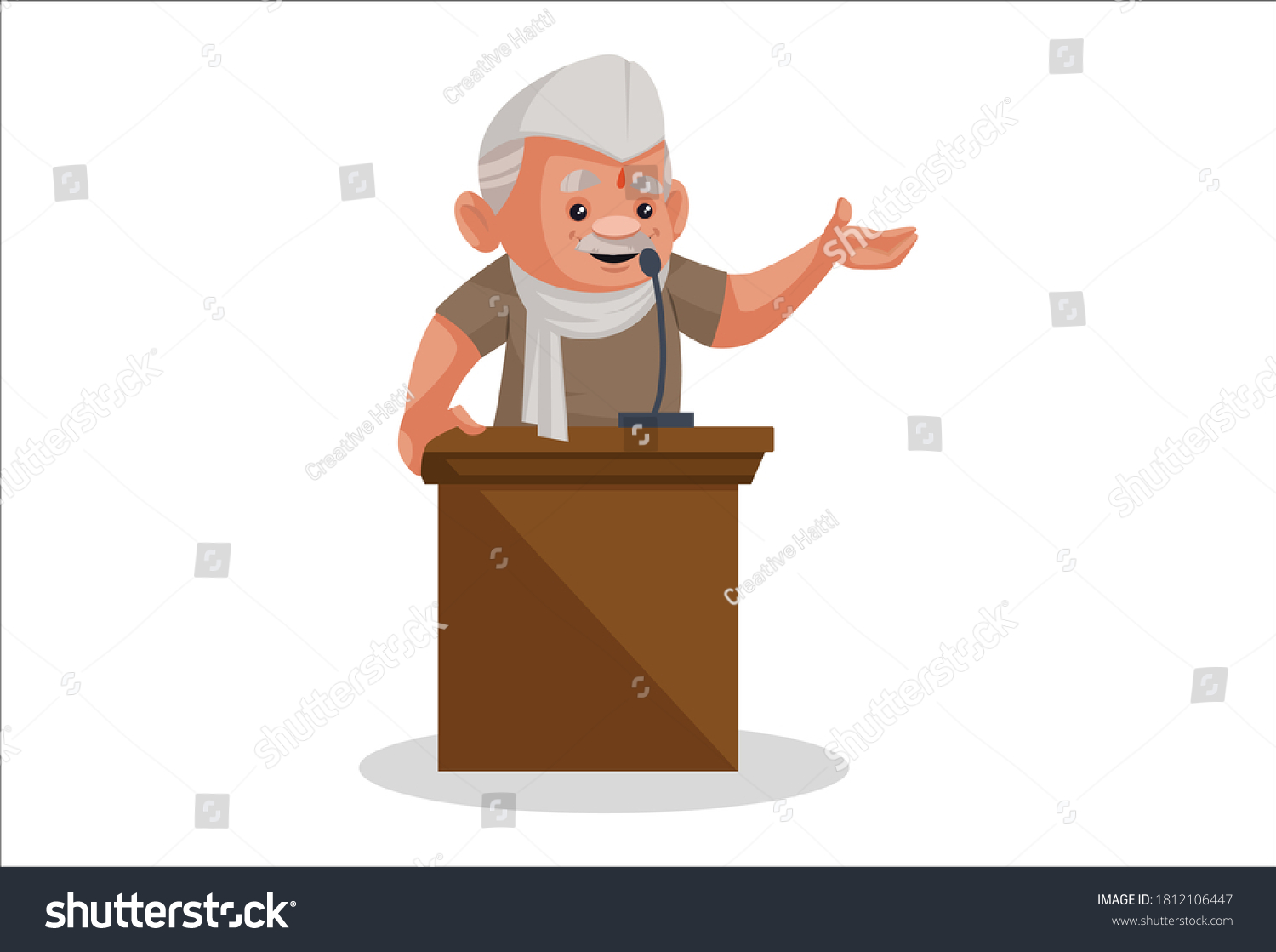 vektor-stok-politician-giving-speech-on-stage-vector-tanpa-royalti