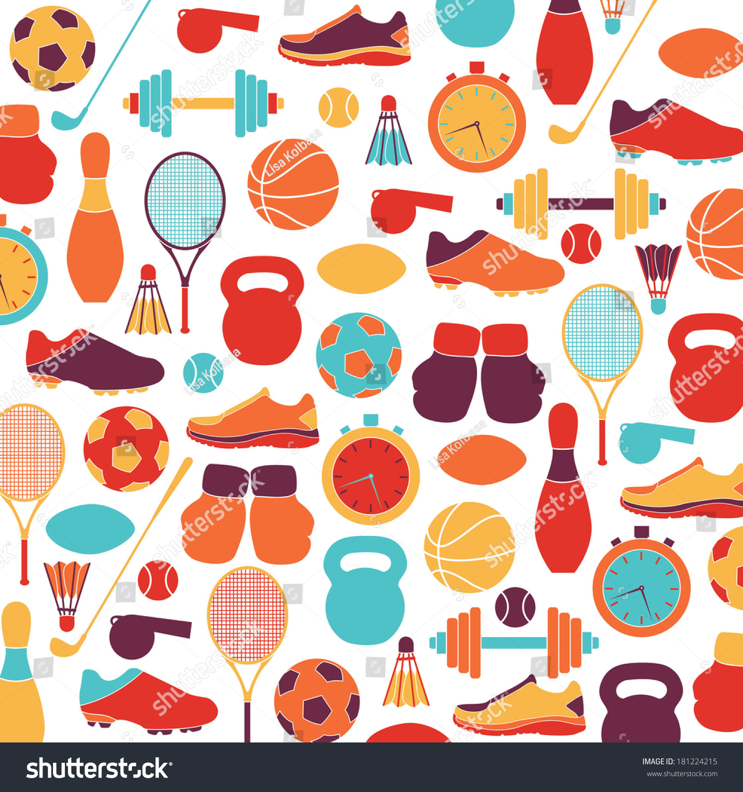 Vector Background Sport Equipment Stock Vector (Royalty Free) 181224215 ...