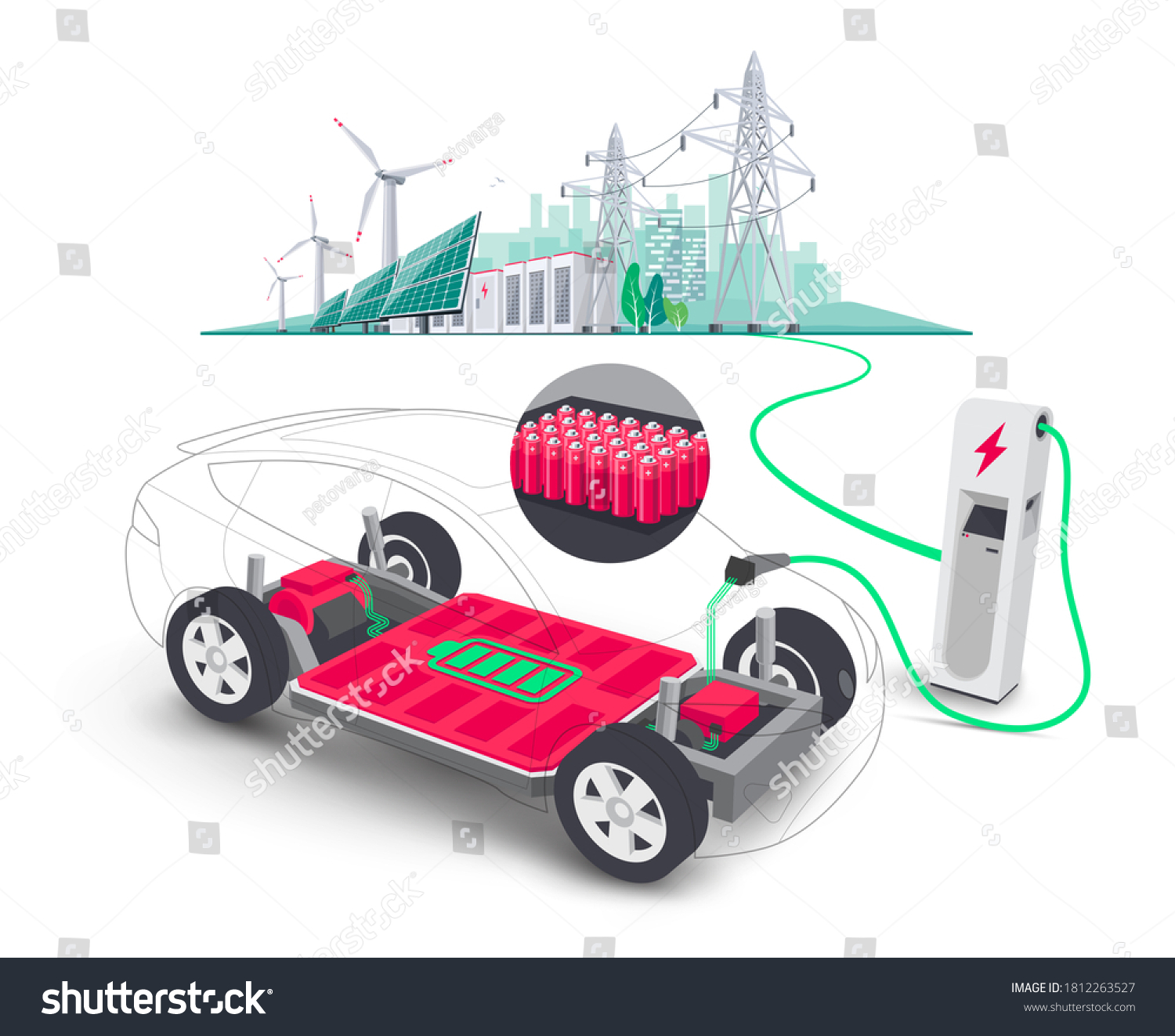 Electric Car Modular Platform Board Charging Stock Vector (Royalty Free ...