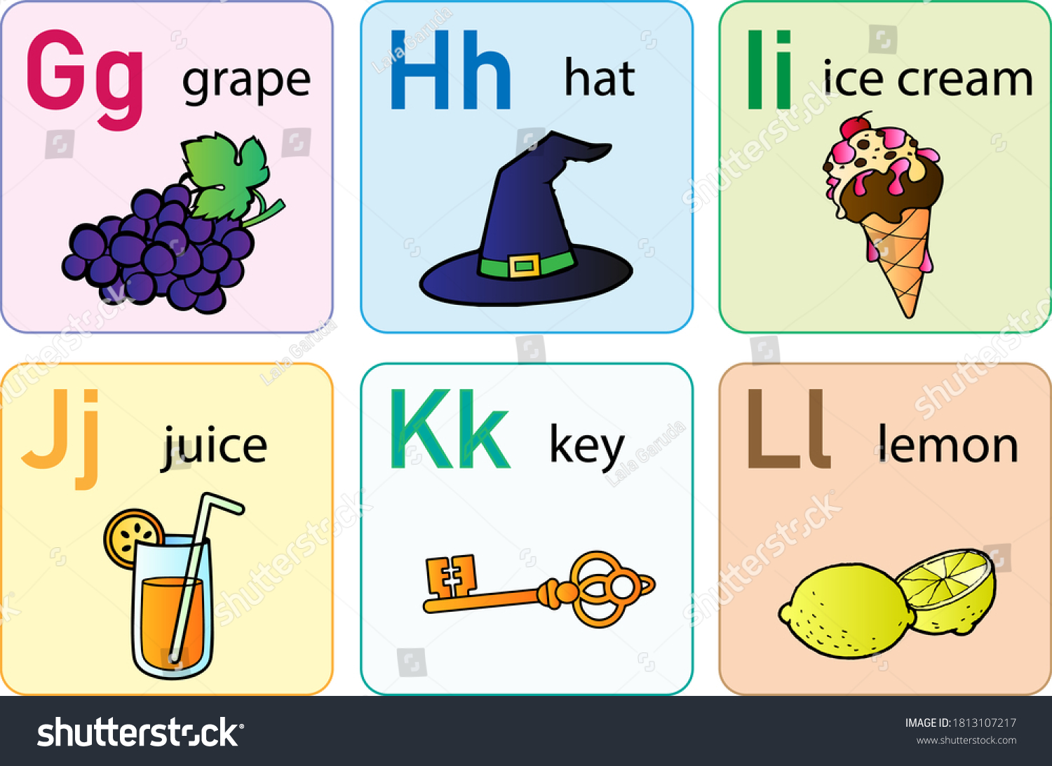 English Vocabulary Alphabet Flash Card Vector Stock Vector (Royalty ...