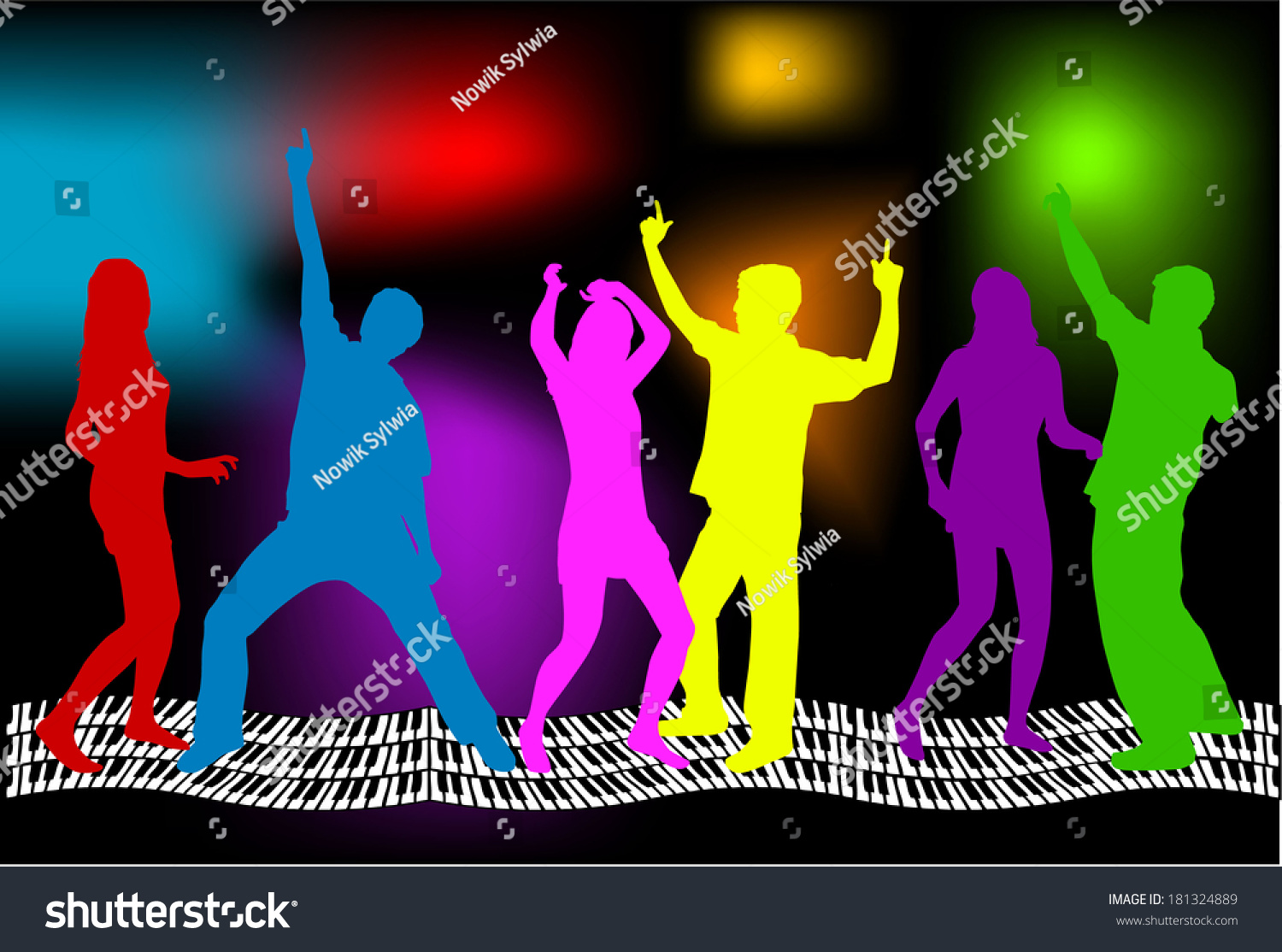 Silhouette Group People Stock Vector (Royalty Free) 181324889 ...