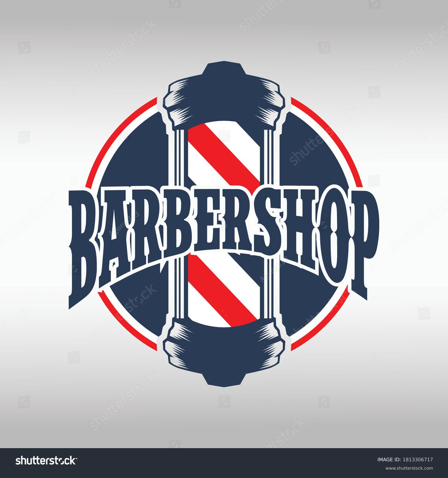 Barber Shop Labels Banner Logo Vector Stock Vector (Royalty Free ...