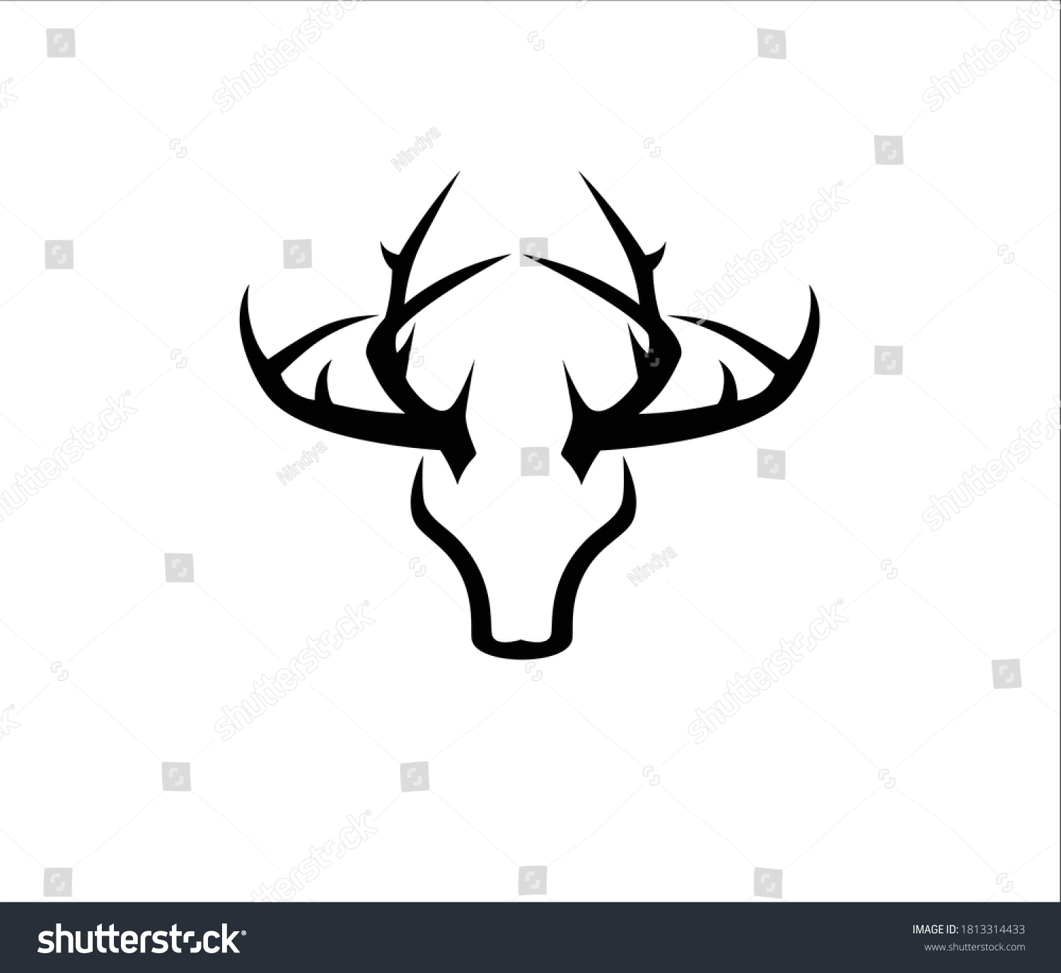 Deer Antler Ilustration Logo Vector Template Stock Vector (Royalty Free ...