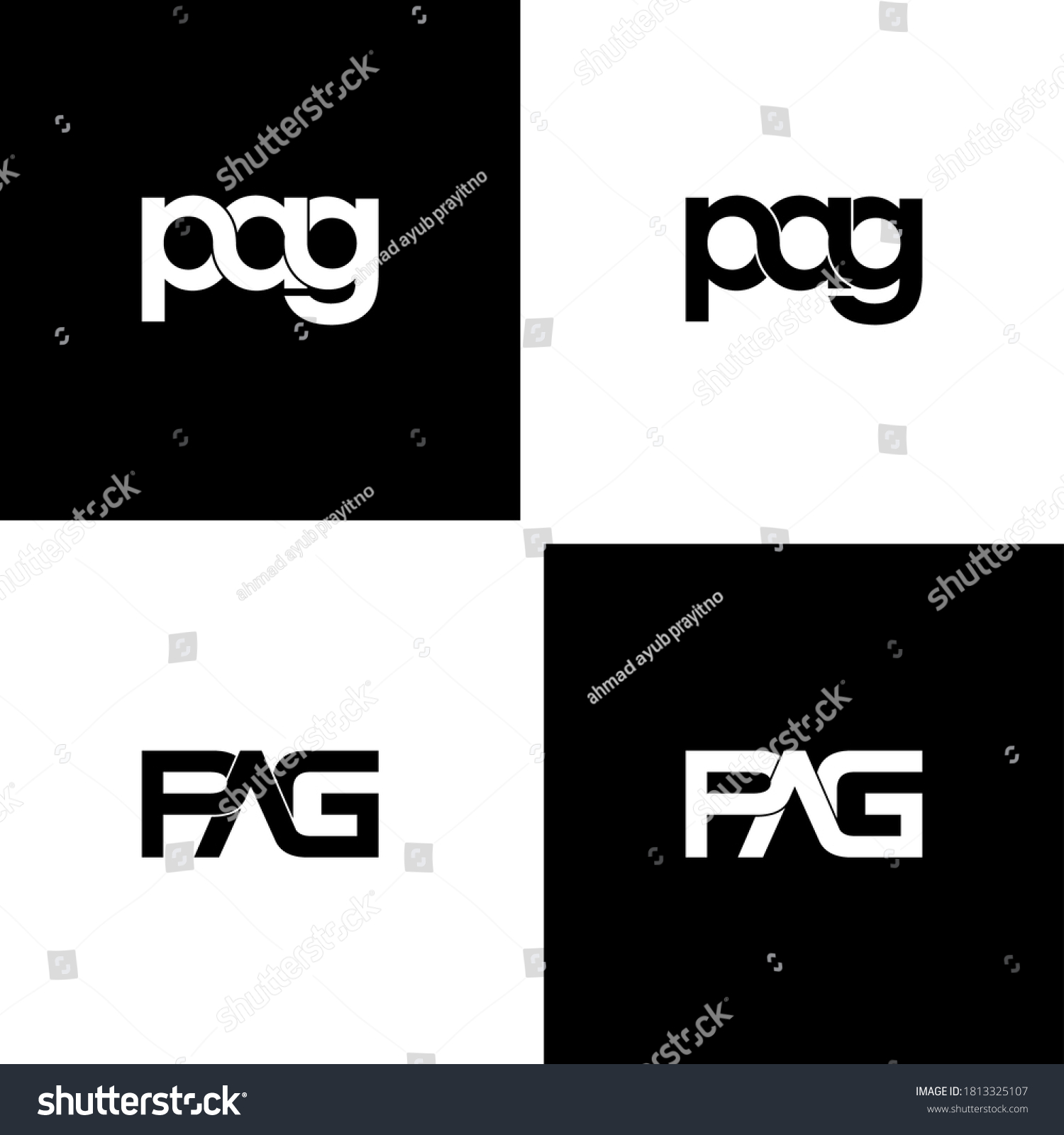 Pag Letter Original Monogram Logo Design Stock Vector (Royalty Free ...