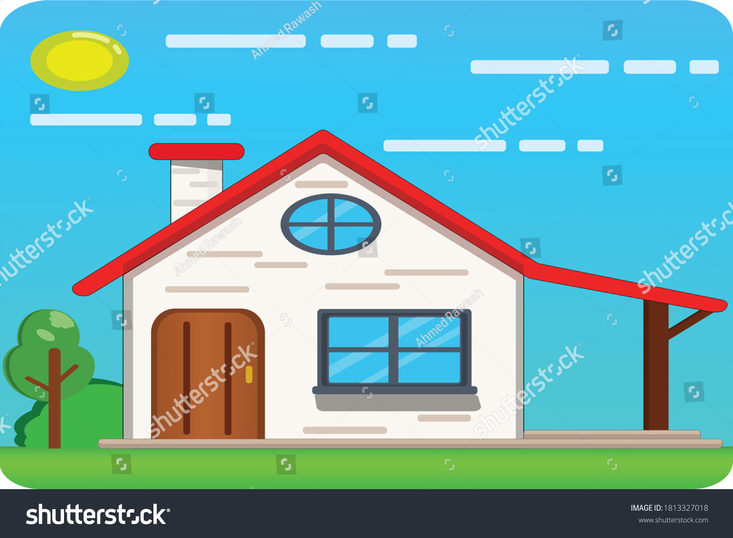 Background House Illustration Stock Illustration 1813327018 | Shutterstock