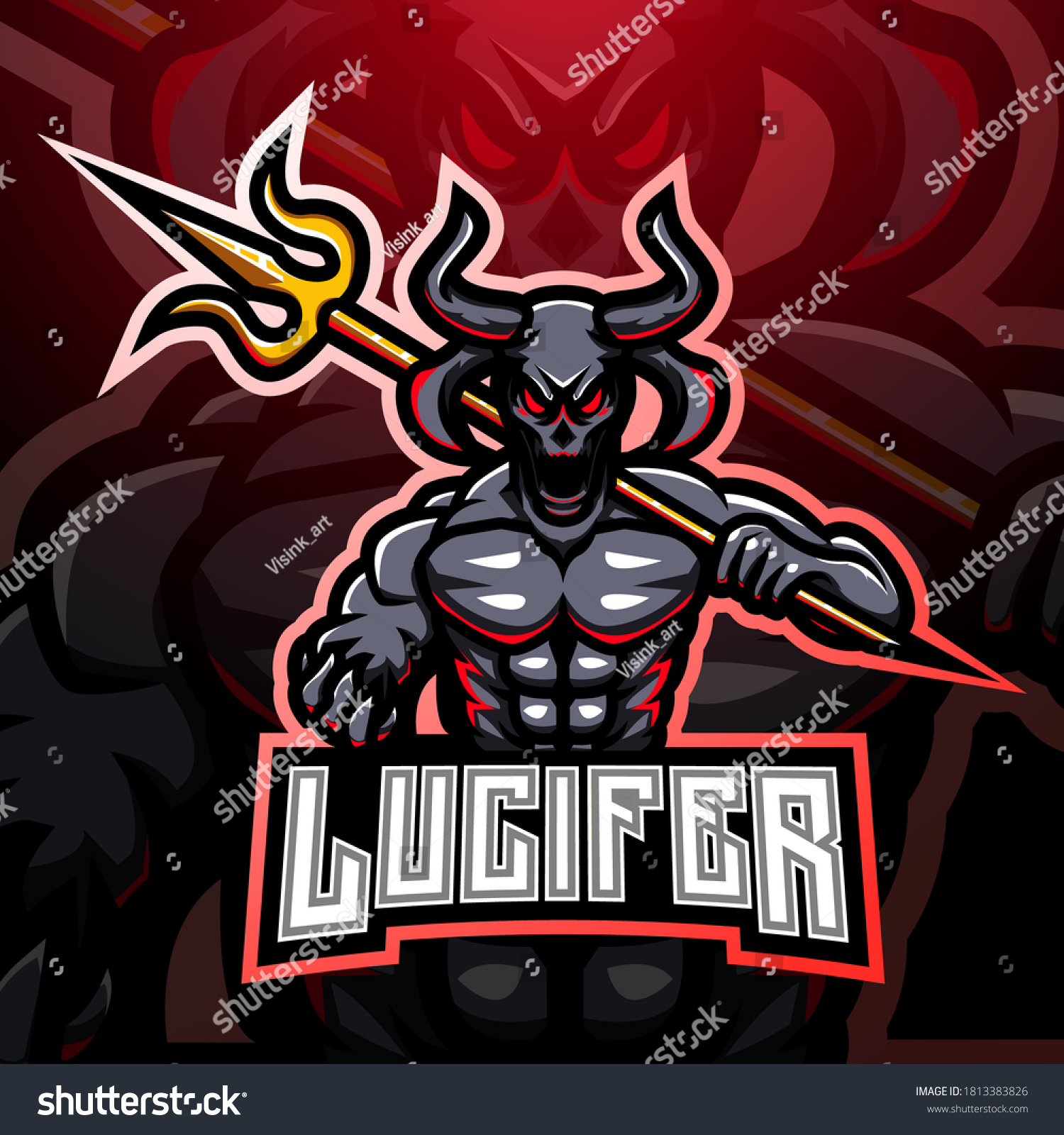 Lucifer Esport Mascot Logo Design Stock Vector (Royalty Free ...