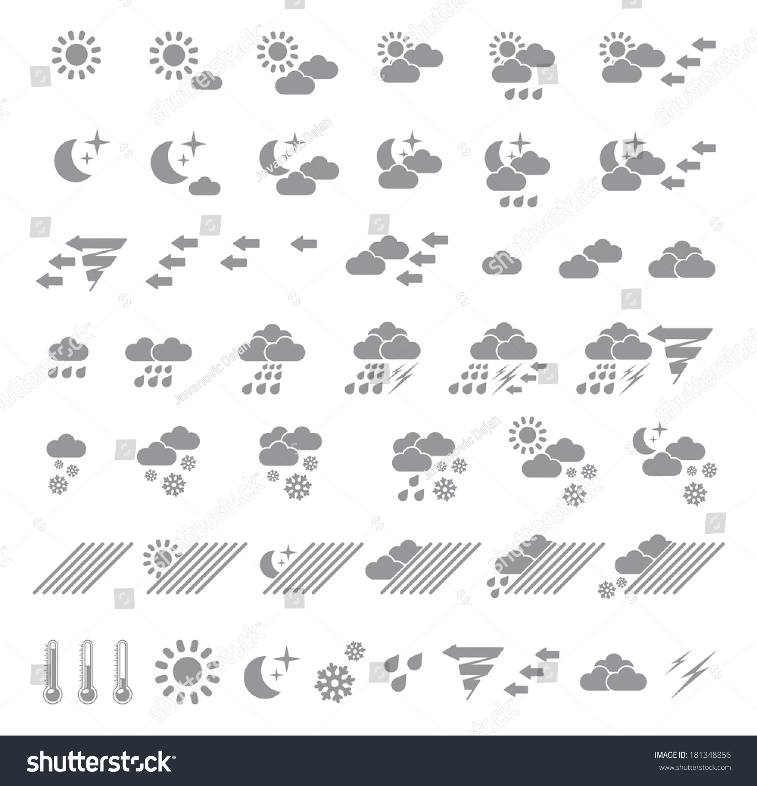 Icons Which Represent Weather Conditions Stock Vector (Royalty Free ...